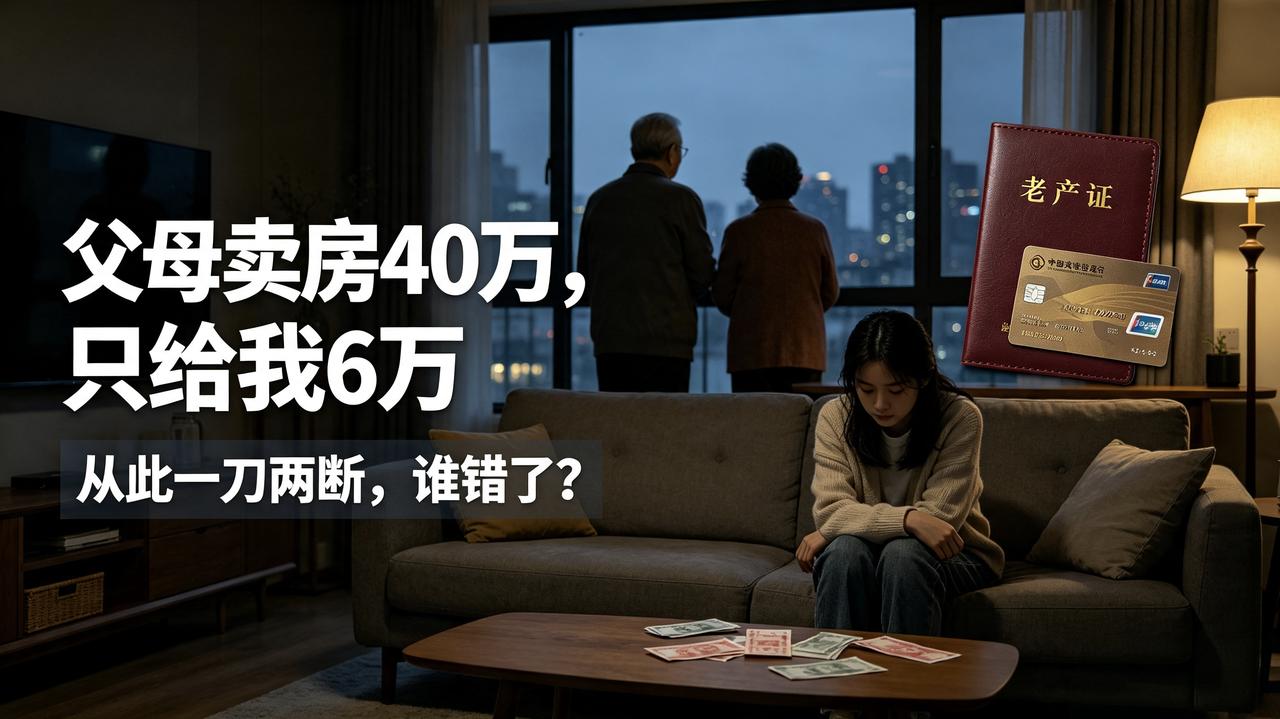 看到一个特别扎心、真实到窒息的家庭故事。
网友投稿：爸妈偷偷把家里房子卖了40万