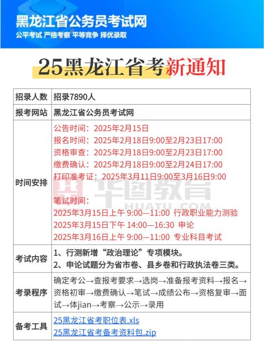 终于🔔黑龙江省考公告及选岗流程出了‼️