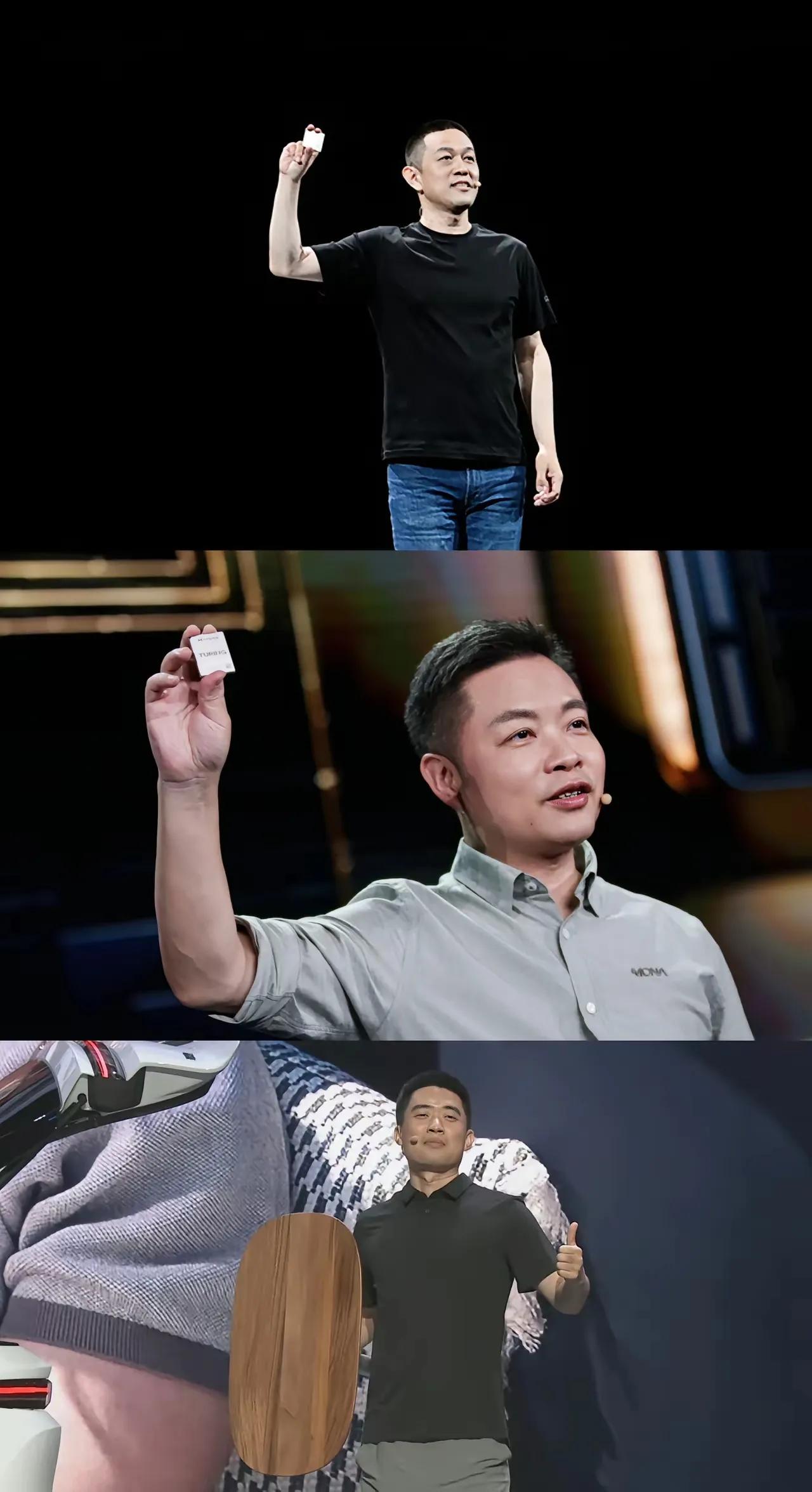 这张图让我想起来一句话，搞导弹的不如搞茶叶蛋的。

蔚来和小鹏都在自研芯片，而且