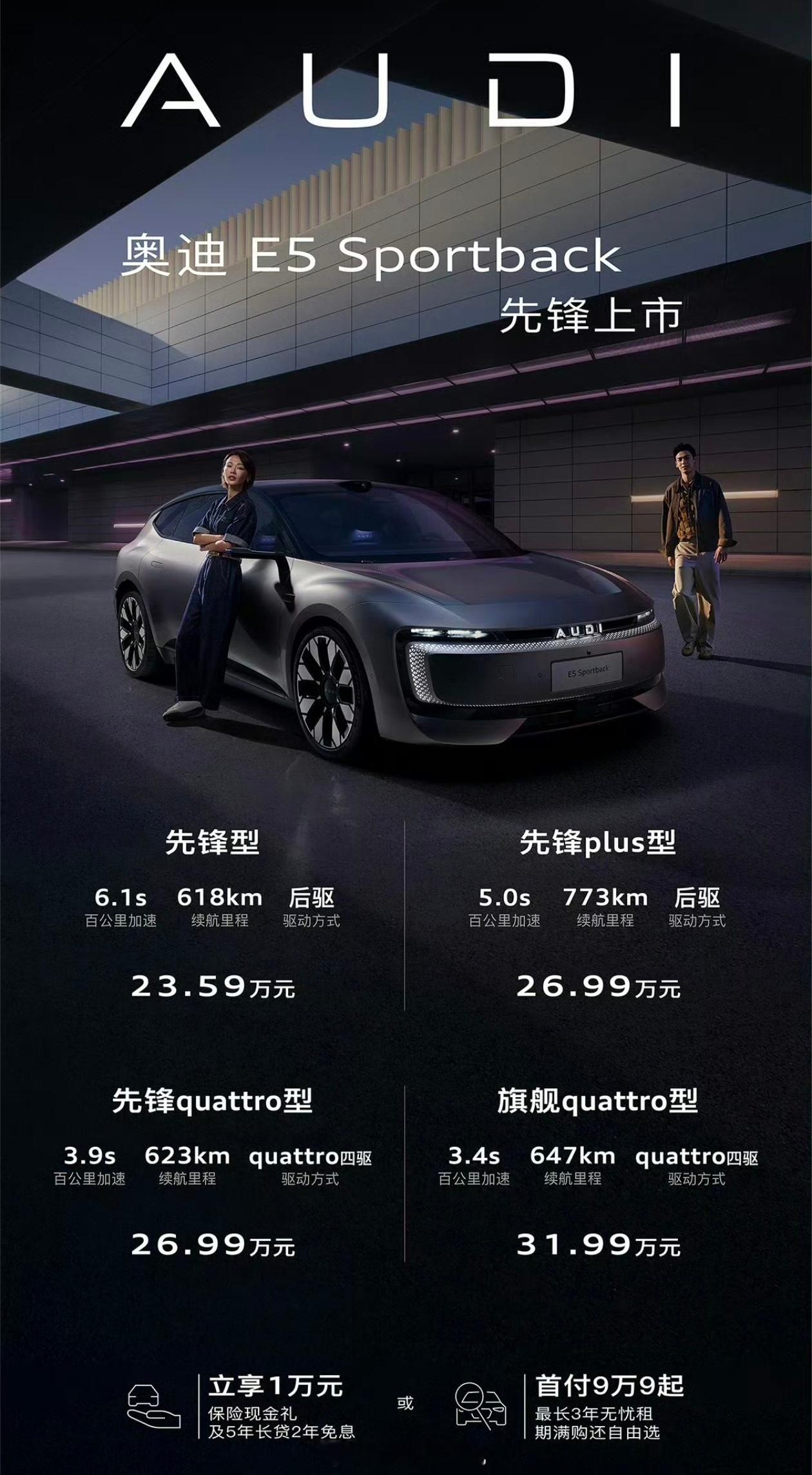 没有四环的奥迪E5，还是奥迪吗？核心还是用加速性能做版本区分…… ​​​