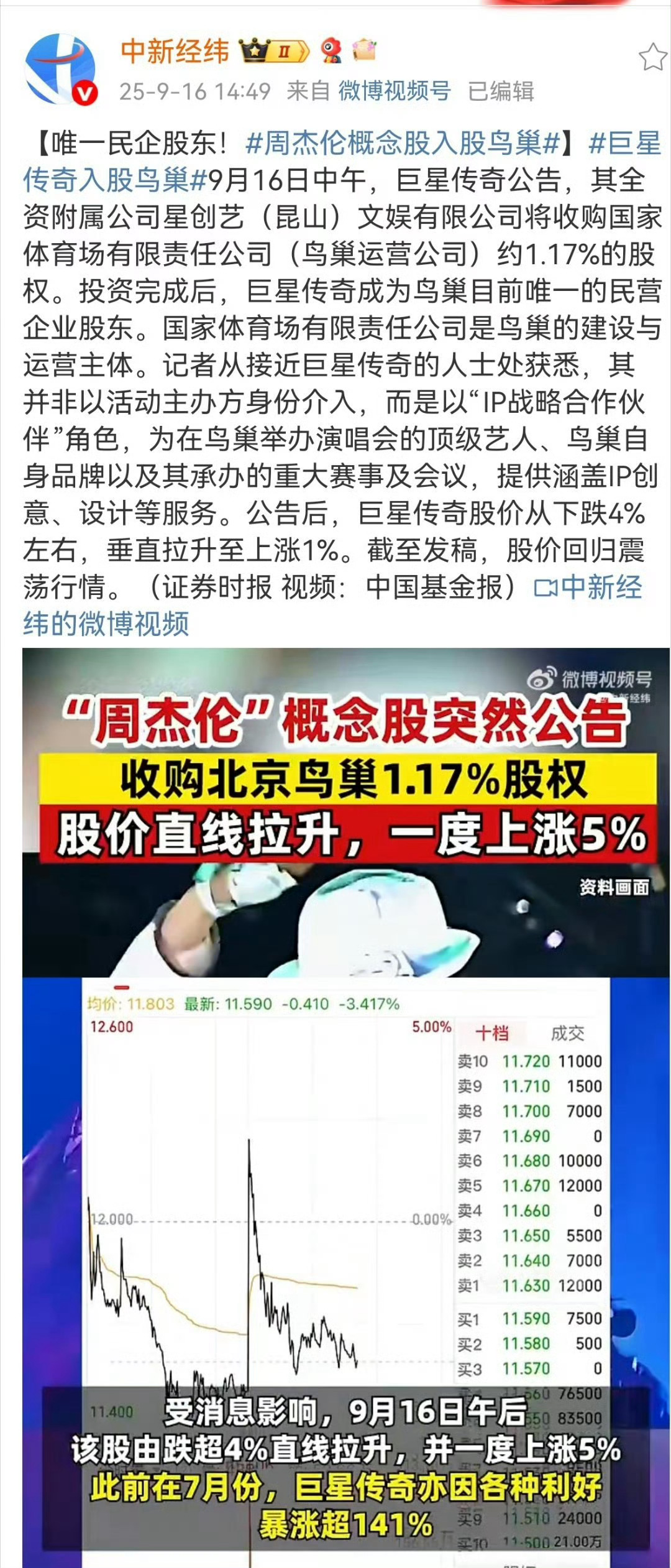 别的艺人还在想办法去鸟巢开演唱会的时候，周杰伦已经是鸟巢的股东了！[淚奔][淚奔
