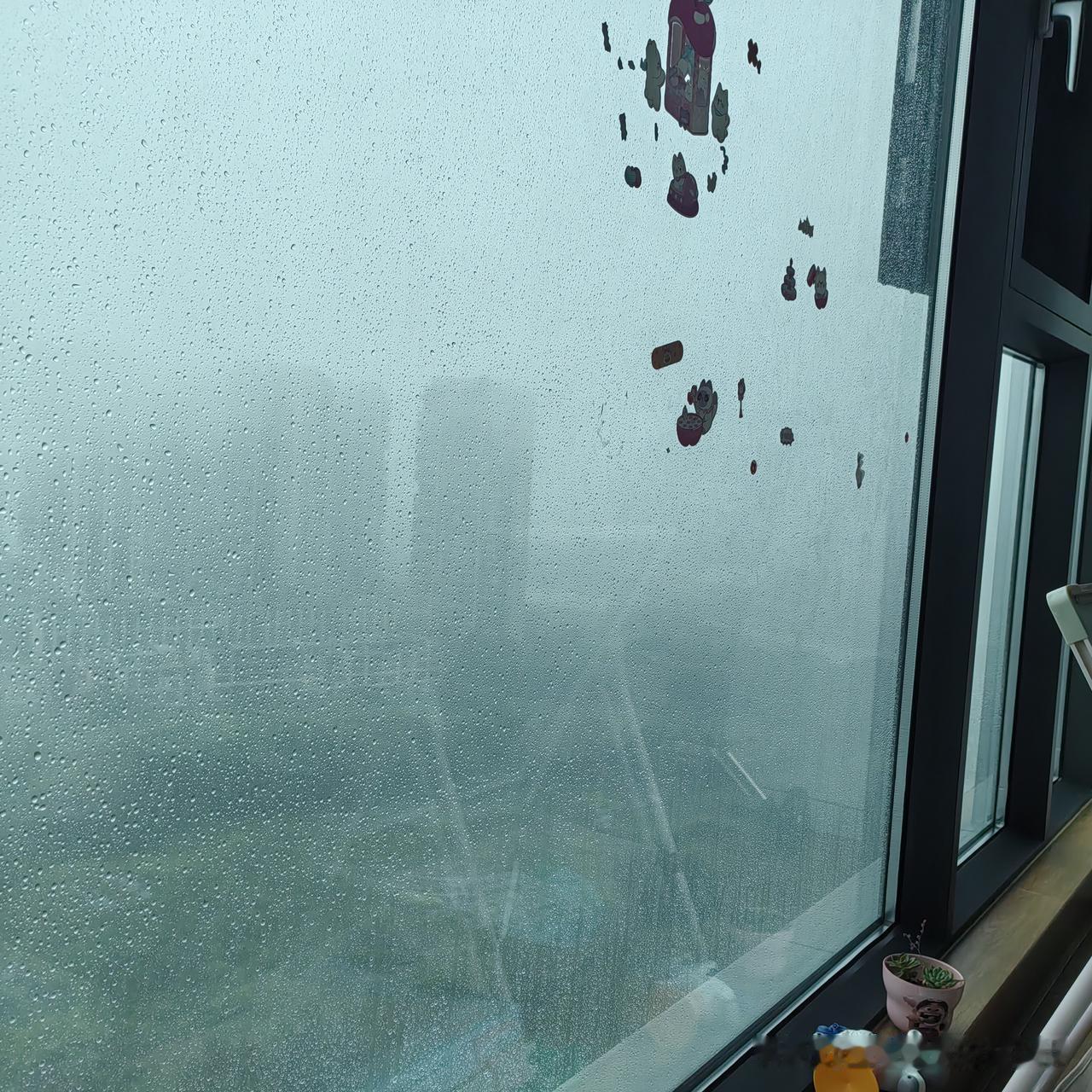 成都今天最高气温27度，家里终于不用开空调了。此刻外面正下着大雨，天空灰蒙蒙的，