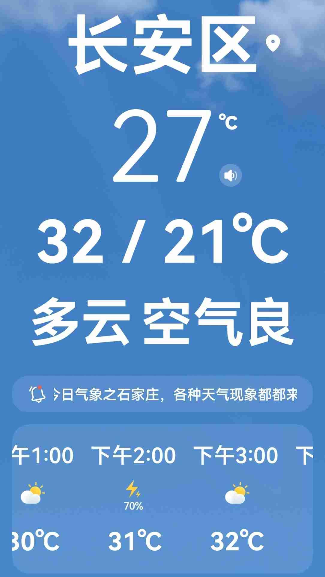 我的今日状态：😁轻松愉快
我这里的天气：🌤️多云

今天的空气质量良，
多云