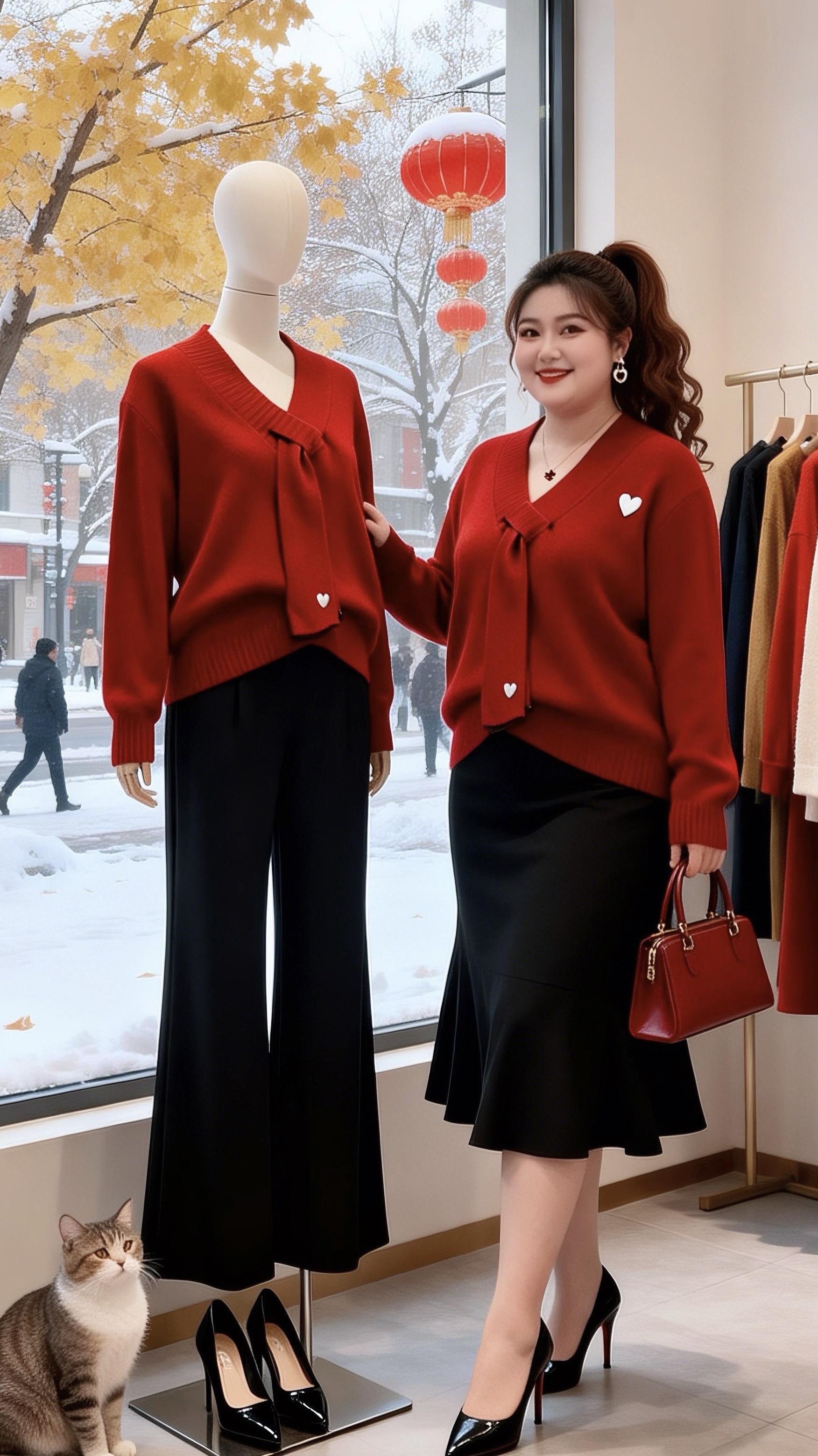 大码女装 棉服外套 冬日穿搭一周不重样微胖女生冬日衣服测评如何打造冬日...