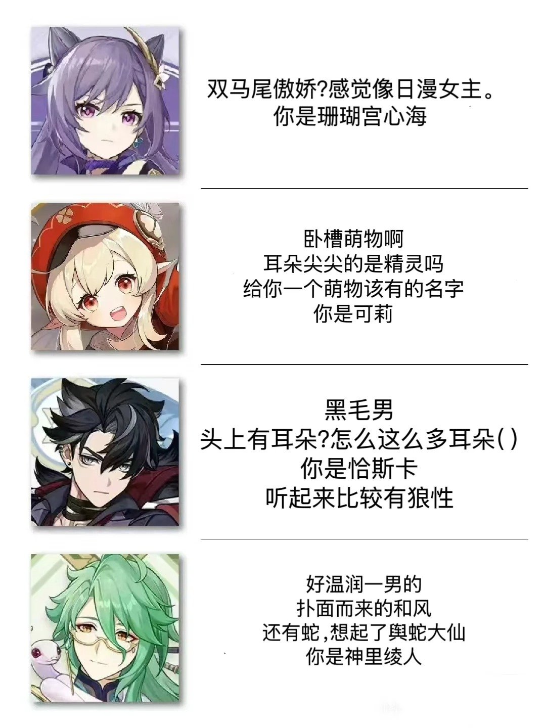 看角色猜名字之5G网现充速通版本原神 ​​​