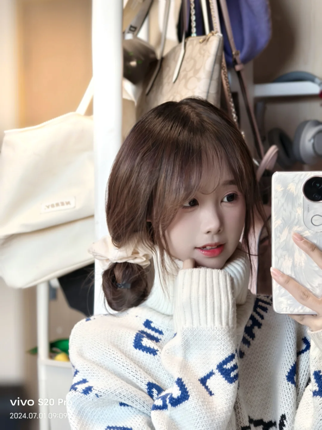 高领的冬日氛围感