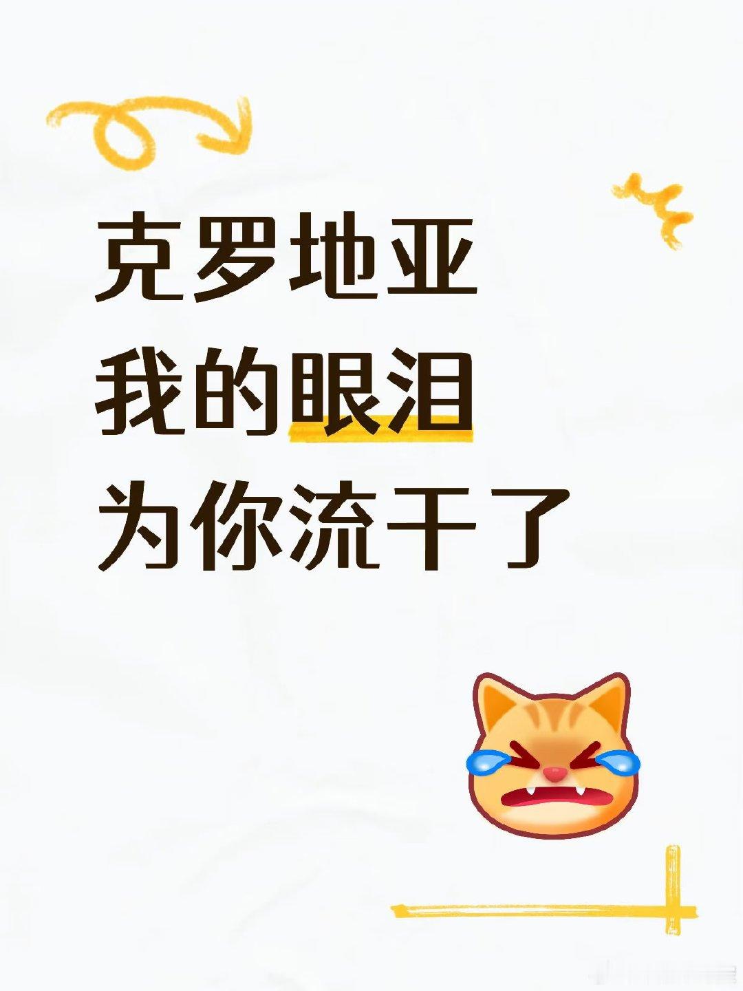 哭得好崩溃，看着莫德里奇强颜欢笑的表情，哭得好崩溃，足球好残酷，最后2:2的时候