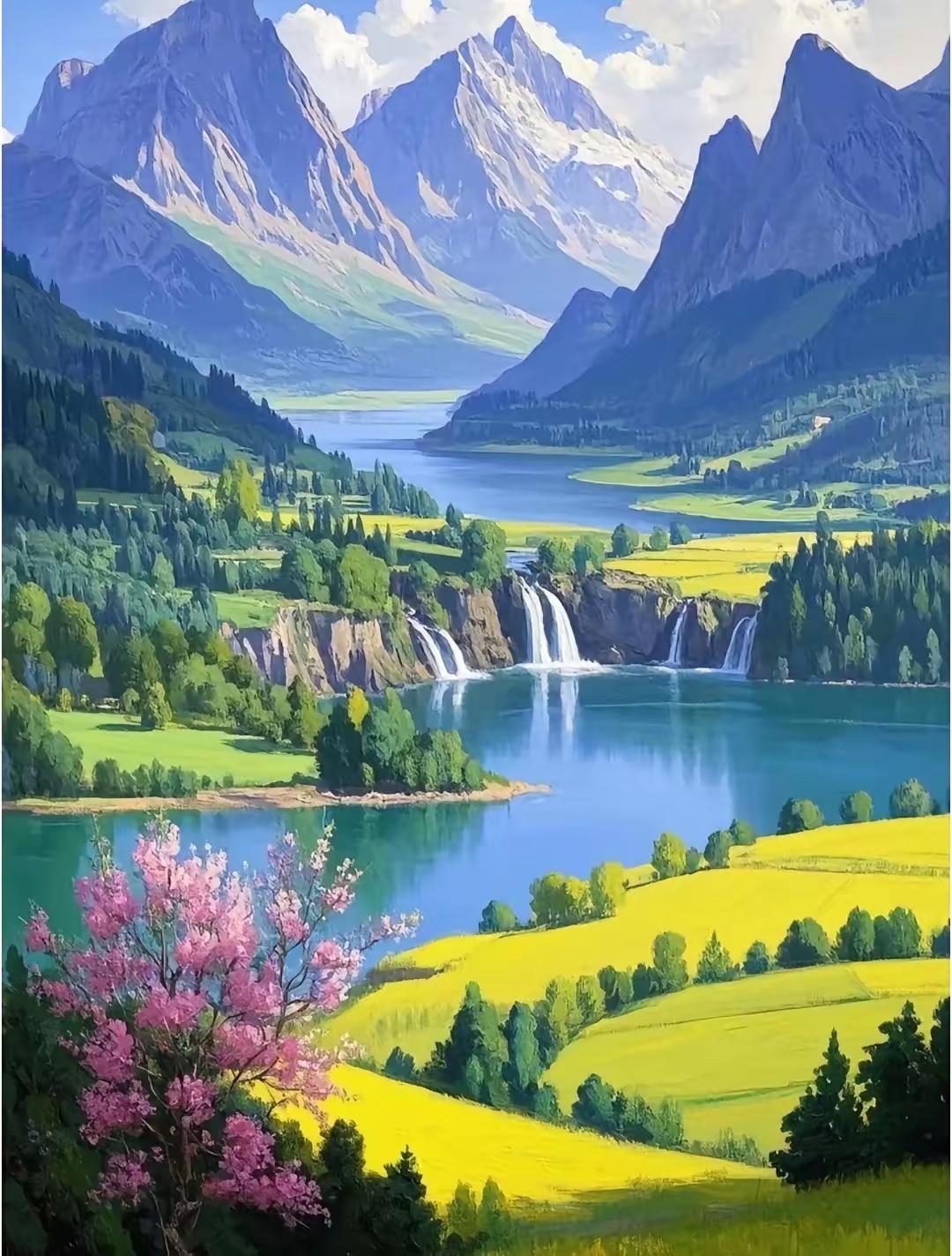 春暖花开初见面，
落花时节又逢君。
横批：《面缘》