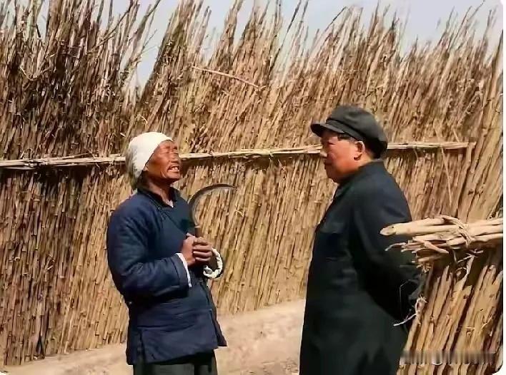 图片上这位农民拿镰刀的姿势，感觉有点不妥当，看着有点别扭，但是伟人不在乎这些乱七