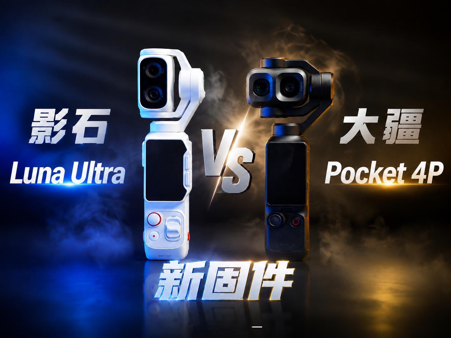 我司给大家拍了最新固件的影石Luna Ultra和大疆Pocket 4Pro的对