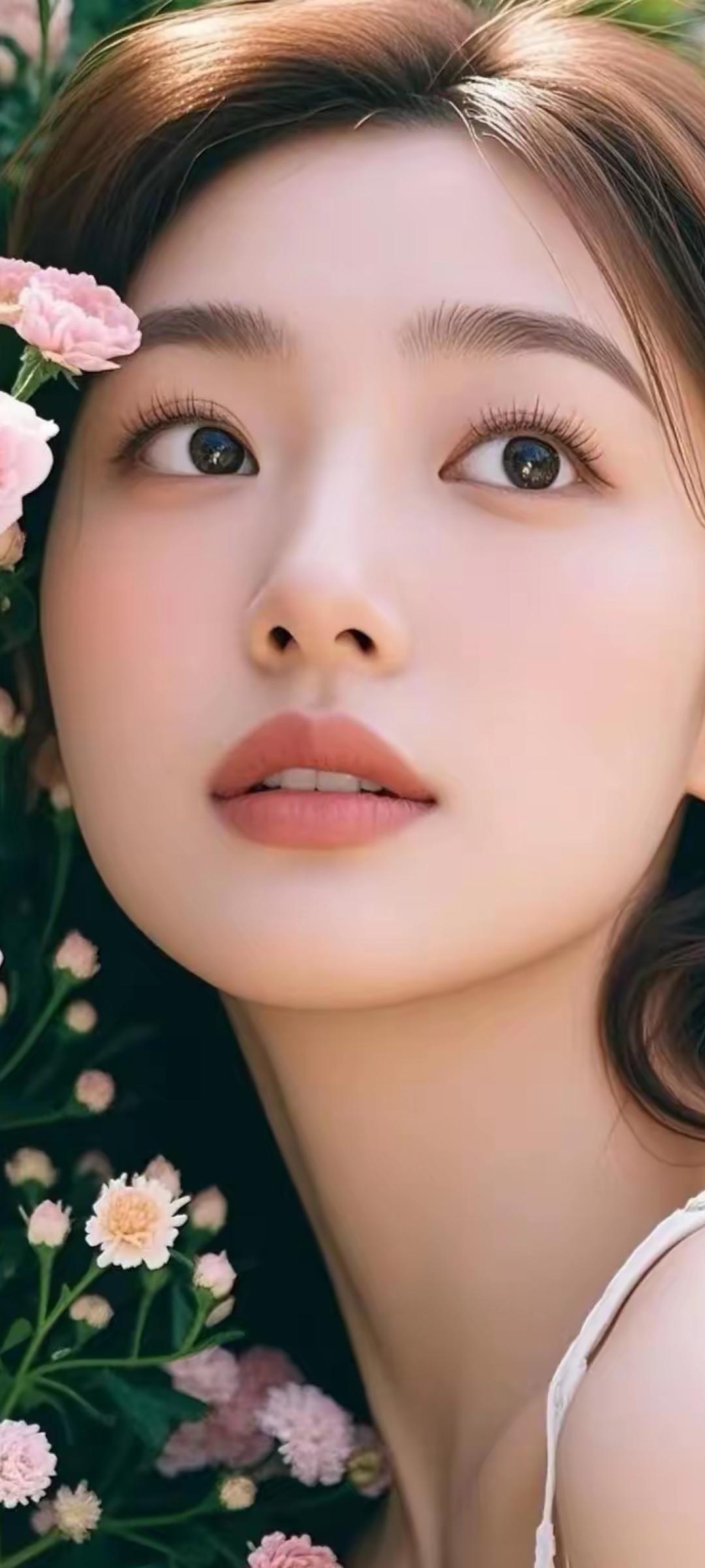 温柔花海中的少女，清新自然，宛如春日里的花朵🌸🌸🌸