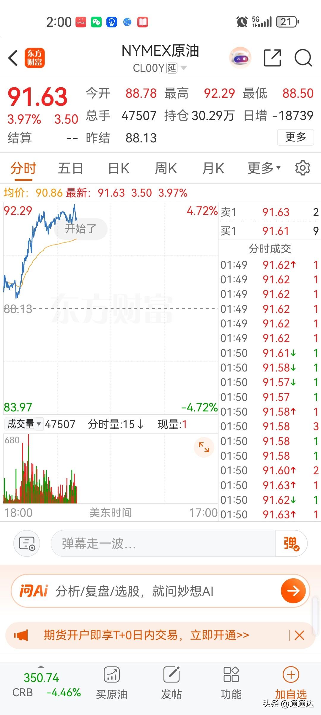 油价延续上涨通道，伊朗除了不发展核武器一个都不会答应，美国如果不战争赔偿伊朗也不