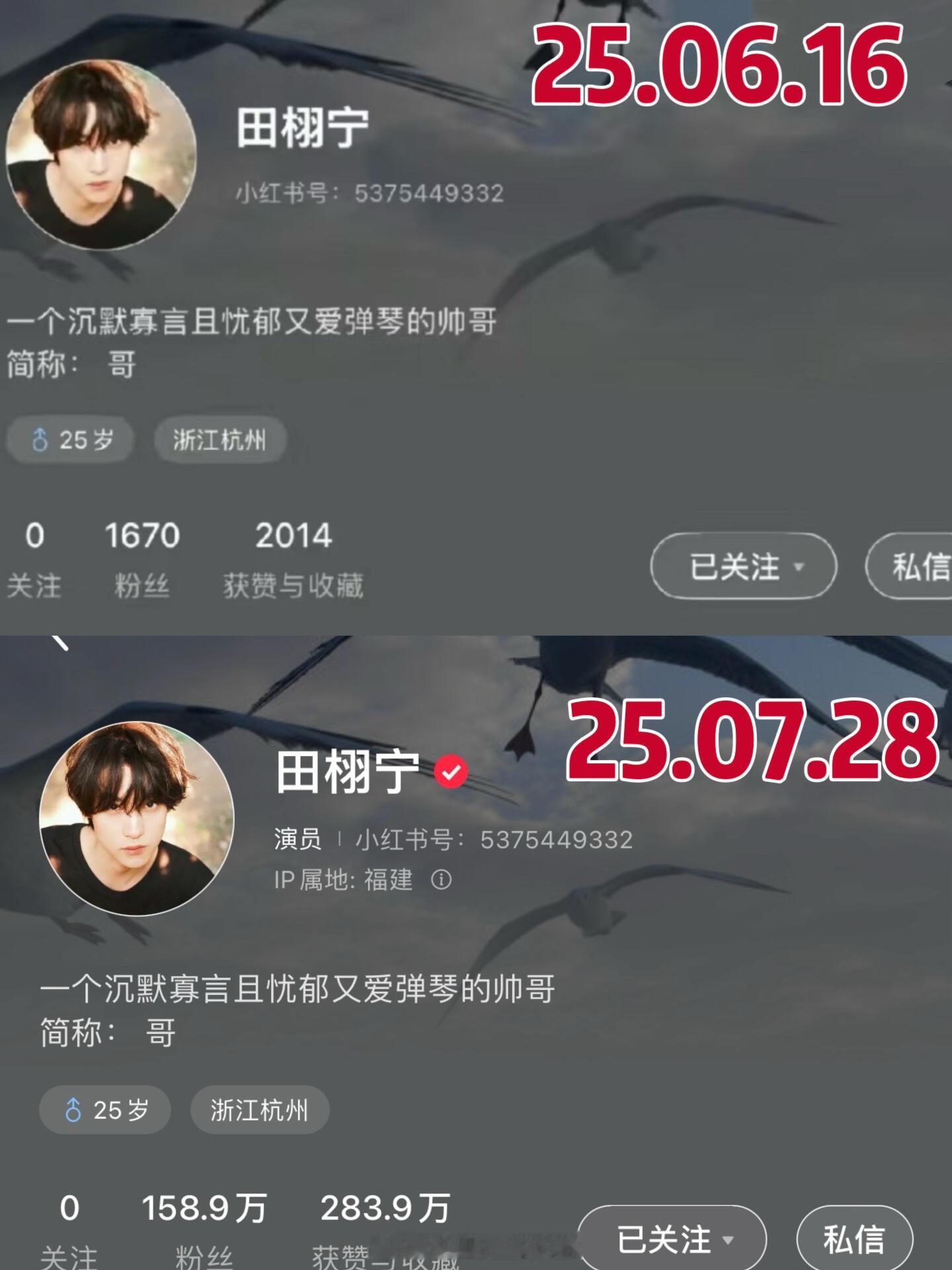 田栩宁一个多月三大平台涨粉记录，知道涨粉涨的多，却真没想到之前这么糊😅 ​​​