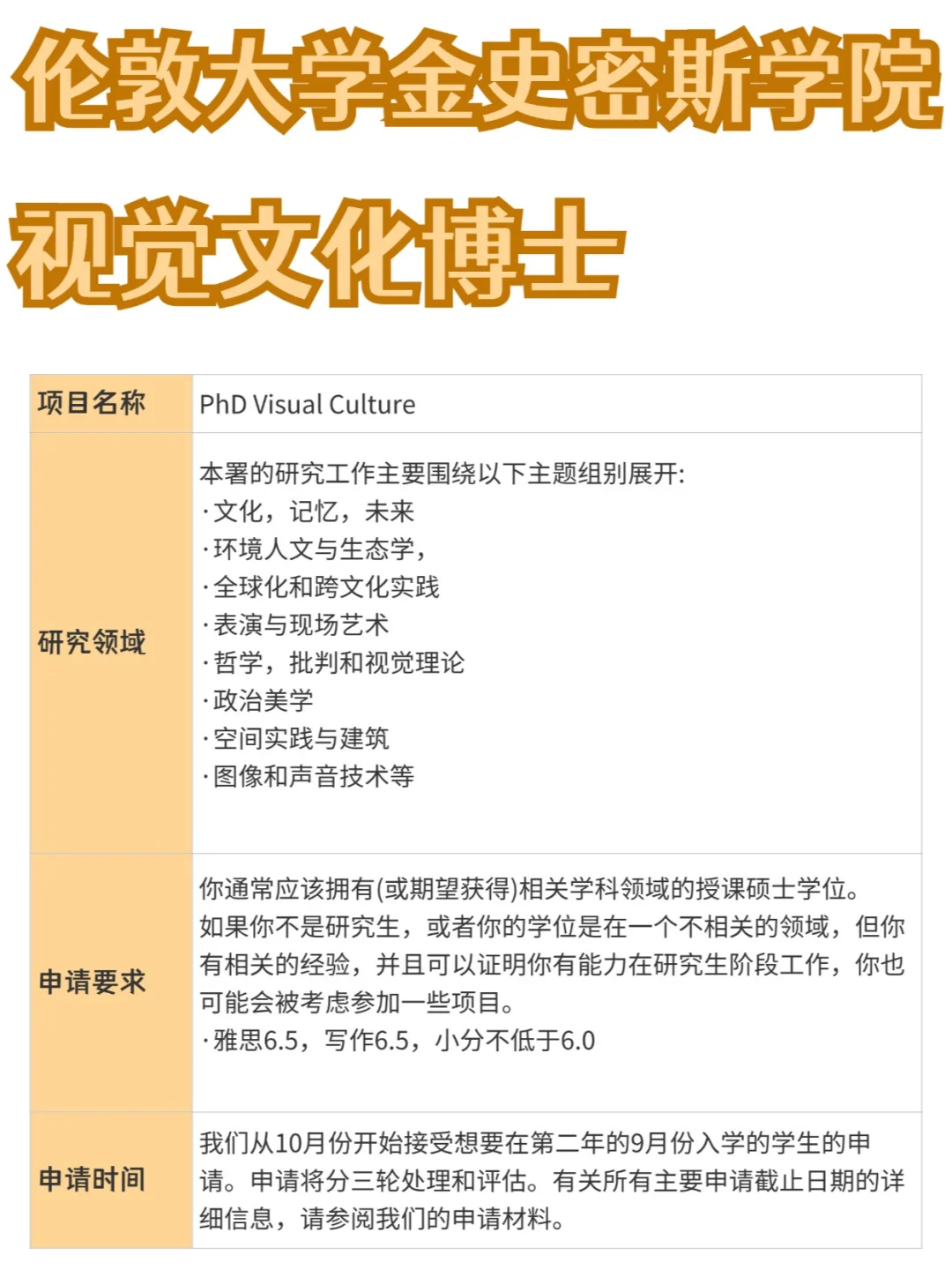 伦敦大学金史密斯学院丨视觉文化博士