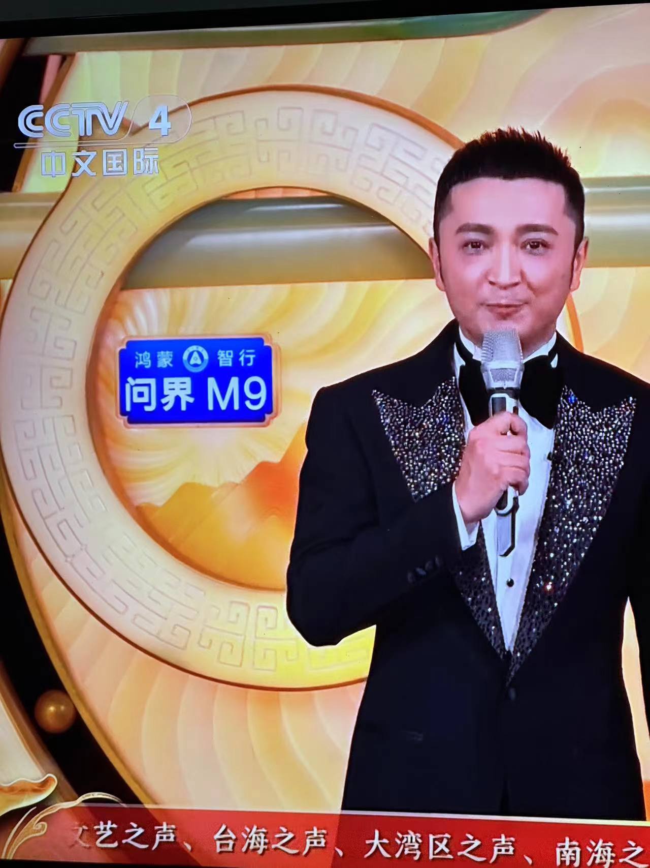 #春晚含华量# 主持人背景的鸿蒙智行问界M9，这位置没谁了，2024这车绝对大卖