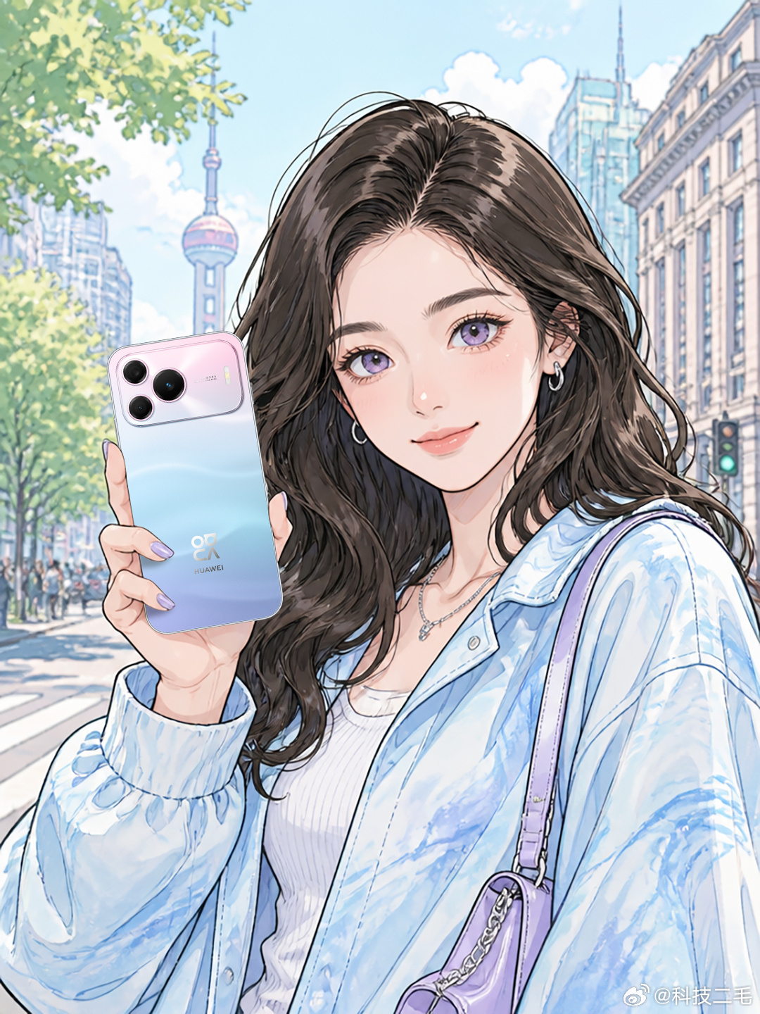 华为nova16 SE 漫画风氛围感拉满，这个外观颜色和设计一眼心动啊！华为