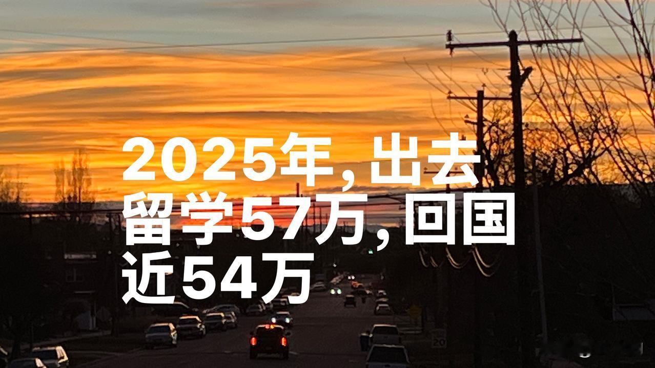 2025年，看到出去留学57万，回来53.56万，这说明啥？

说明留学，已经不