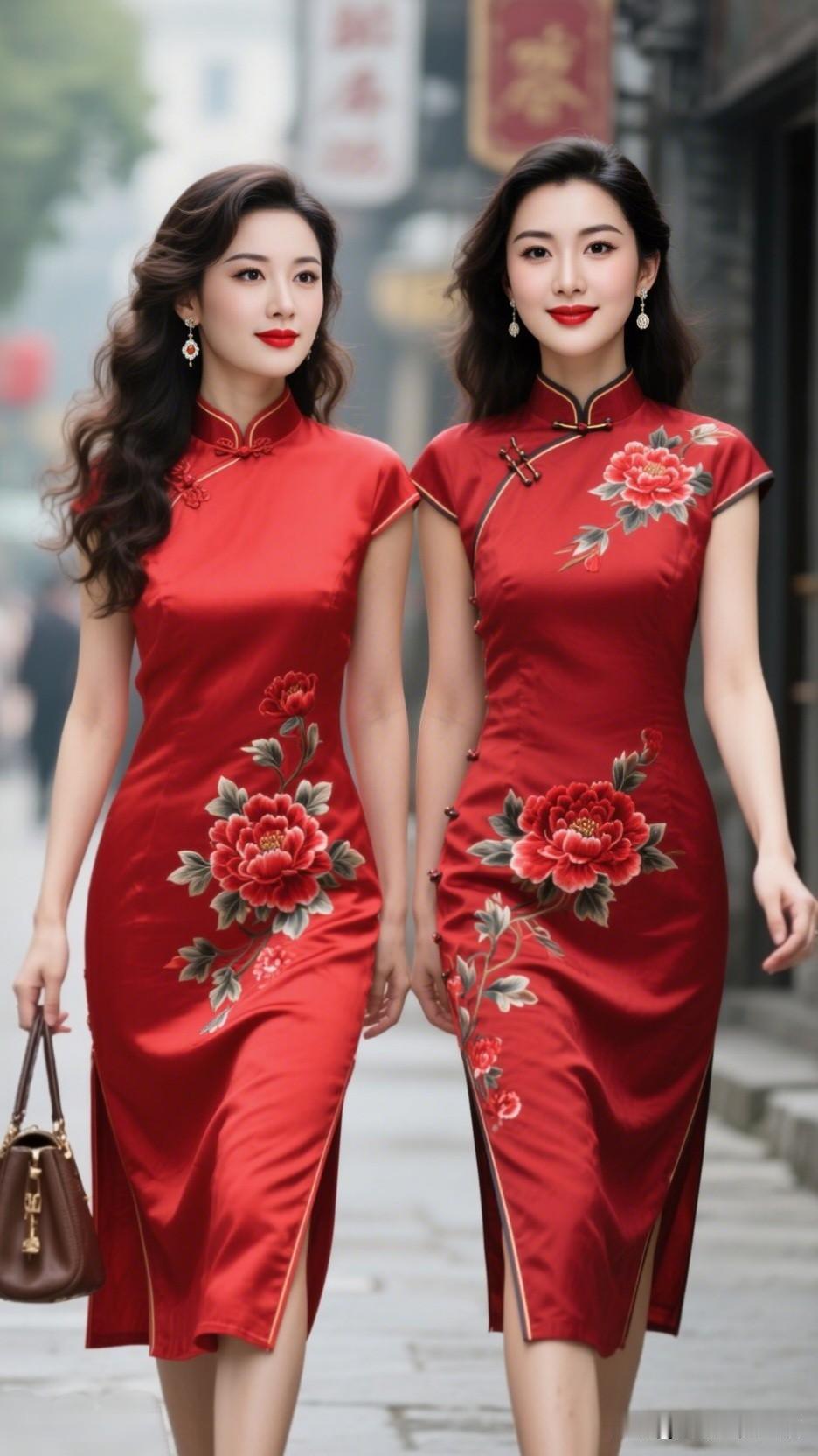 秋日古巷，旗袍美人，韵味十足。