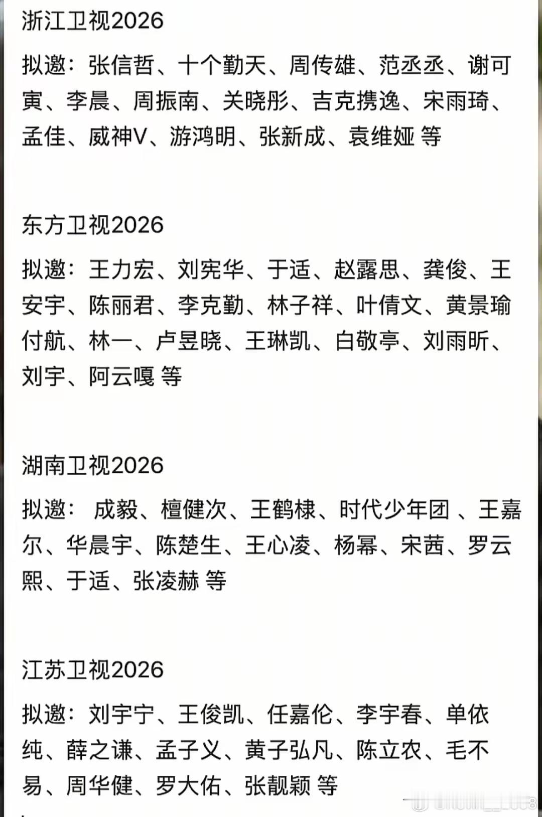 今晚的跨年晚会大家都看哪个台？ 