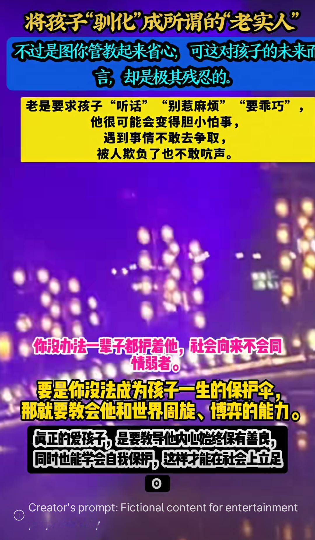 不要为求省心将孩子驯化为顺从的“老实人”，这可能导致其胆小畏缩、不敢争取。真正的