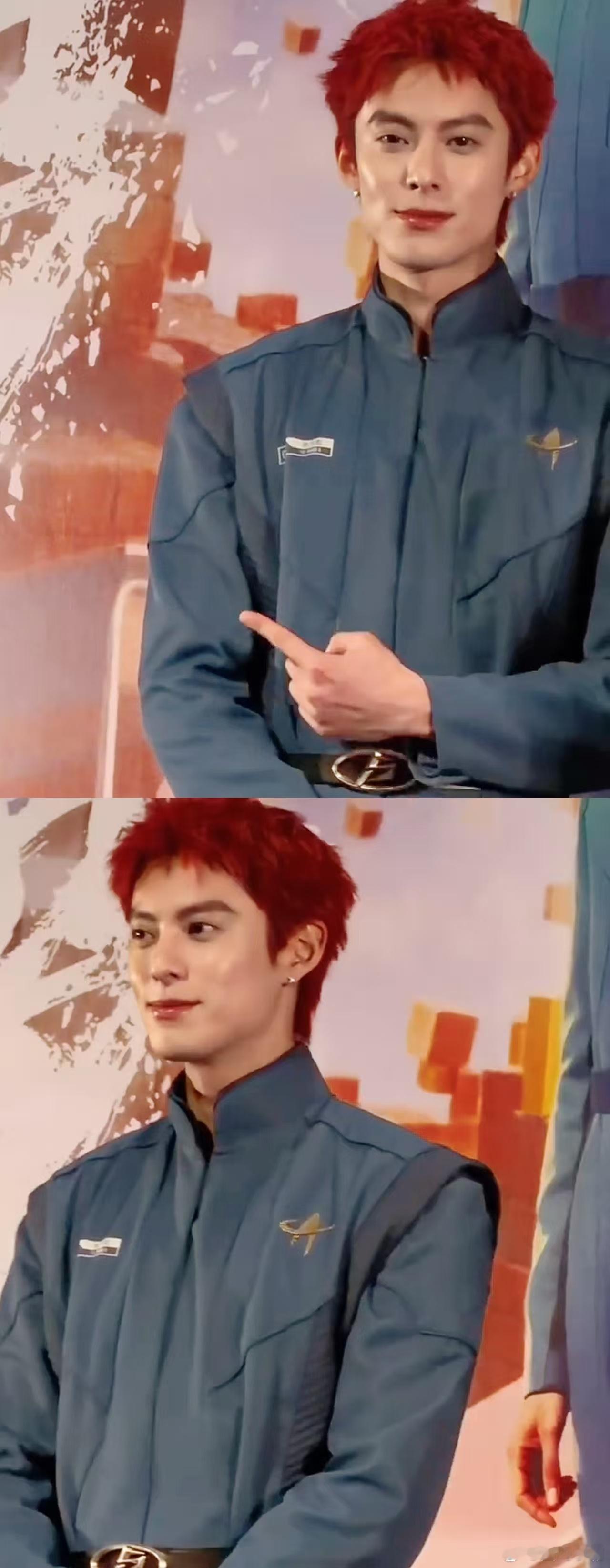 红发王鹤棣的权威不必多说 路演现场的红发王鹤棣又帅又有梗发言真诚通透魅力值爆表 