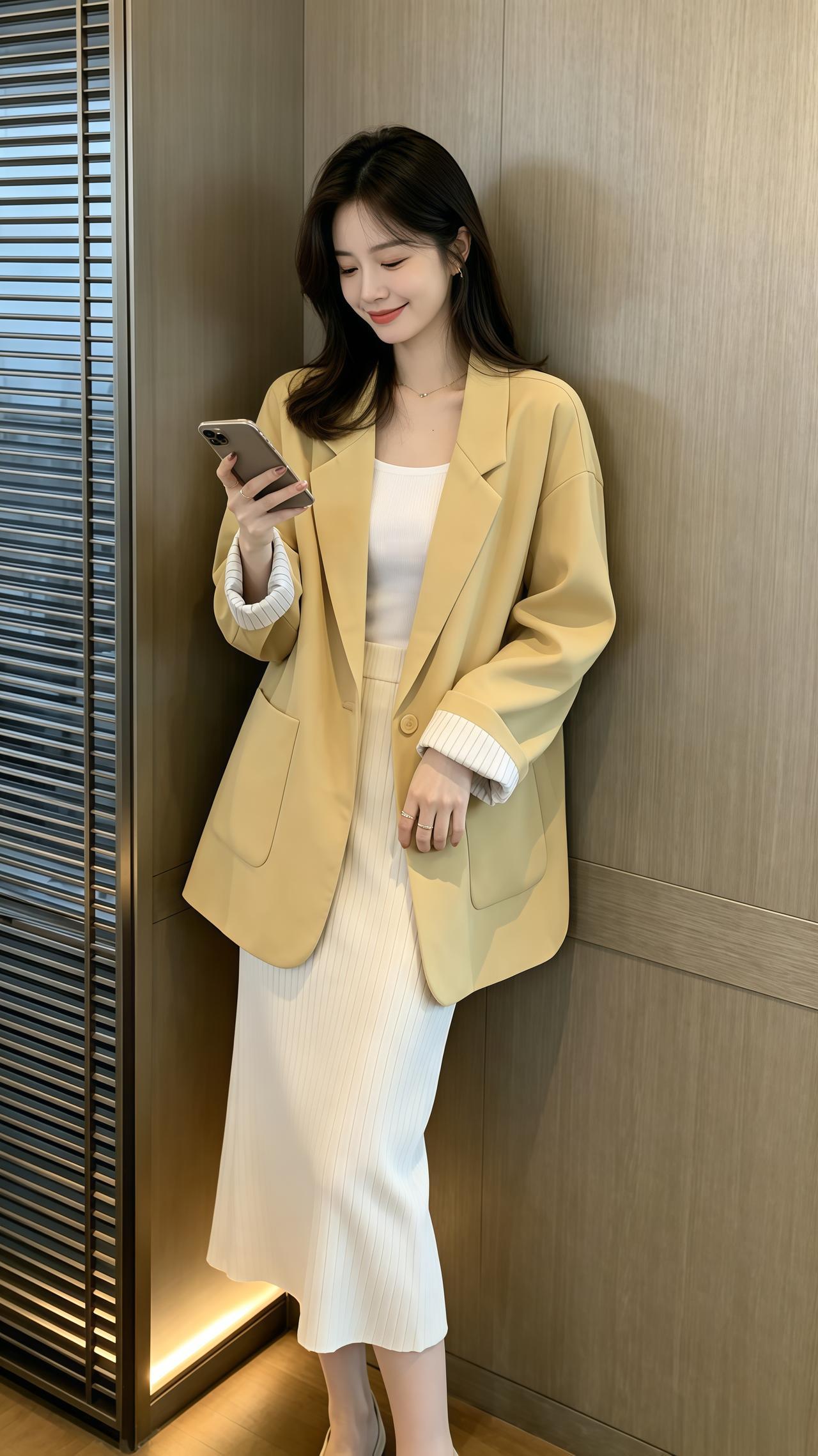 氛围感拉满的穿搭 日常穿搭记录 职场通勤穿搭参考 早秋穿搭西装外套