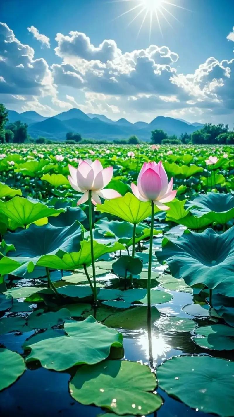上联：绿叶重重美；
下联：红花朵朵娇。