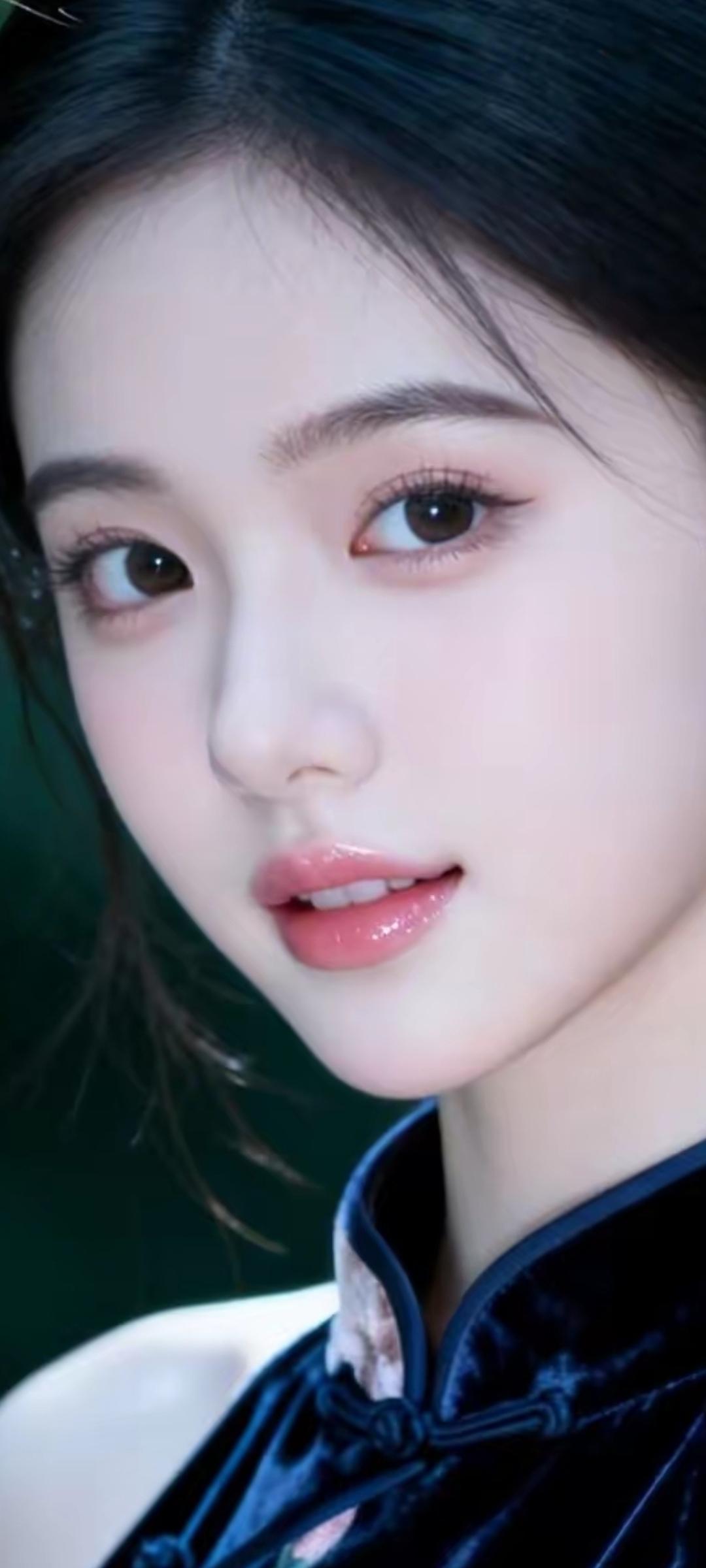 温柔眼眸，如梦似幻，一抹红唇，倾国倾城。