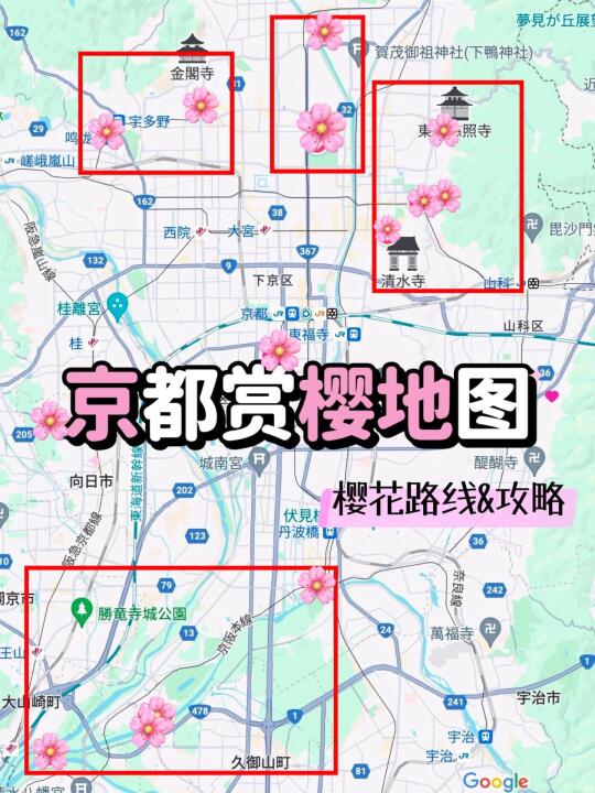 京都赏樱花地图带你玩转樱花季｜附交通地图
