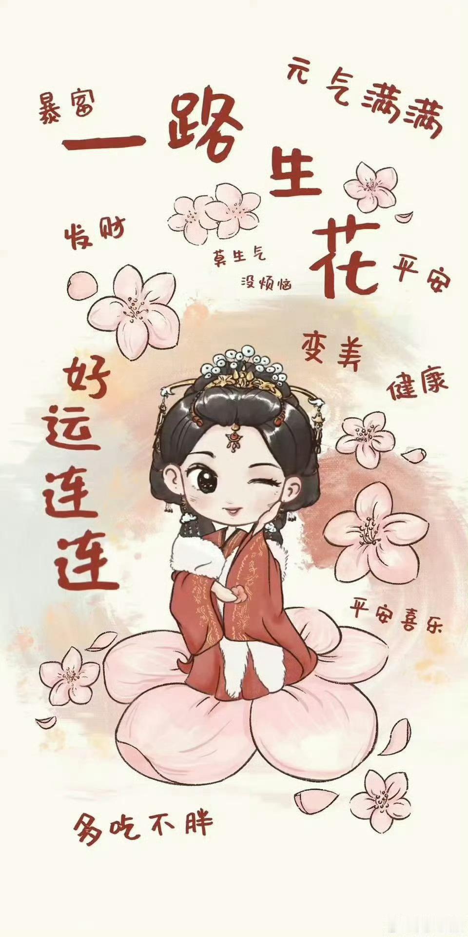 桃花灼灼不及你！孟子义姜桃花专属壁纸上线，愿好运如花期常伴🌸姜桃花专属祝福壁纸