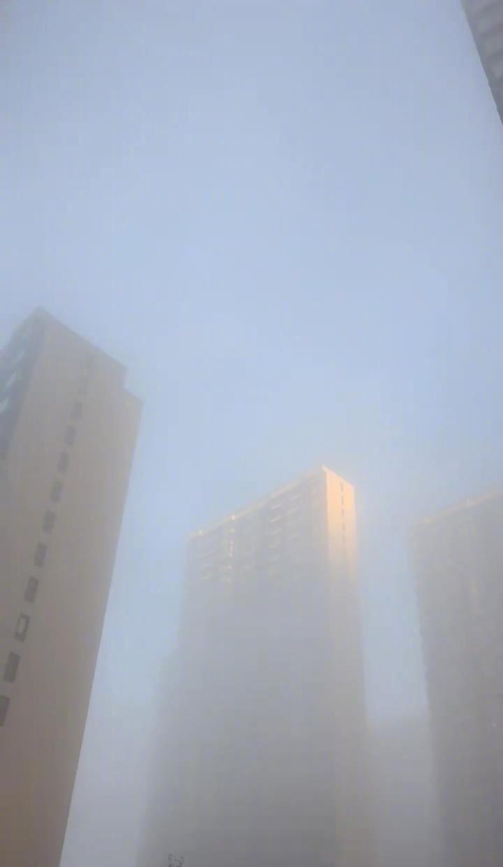【沈阳多地出现强浓雾，能见度不足200米，市民：一觉醒来到了“天宫”】沈阳多地现