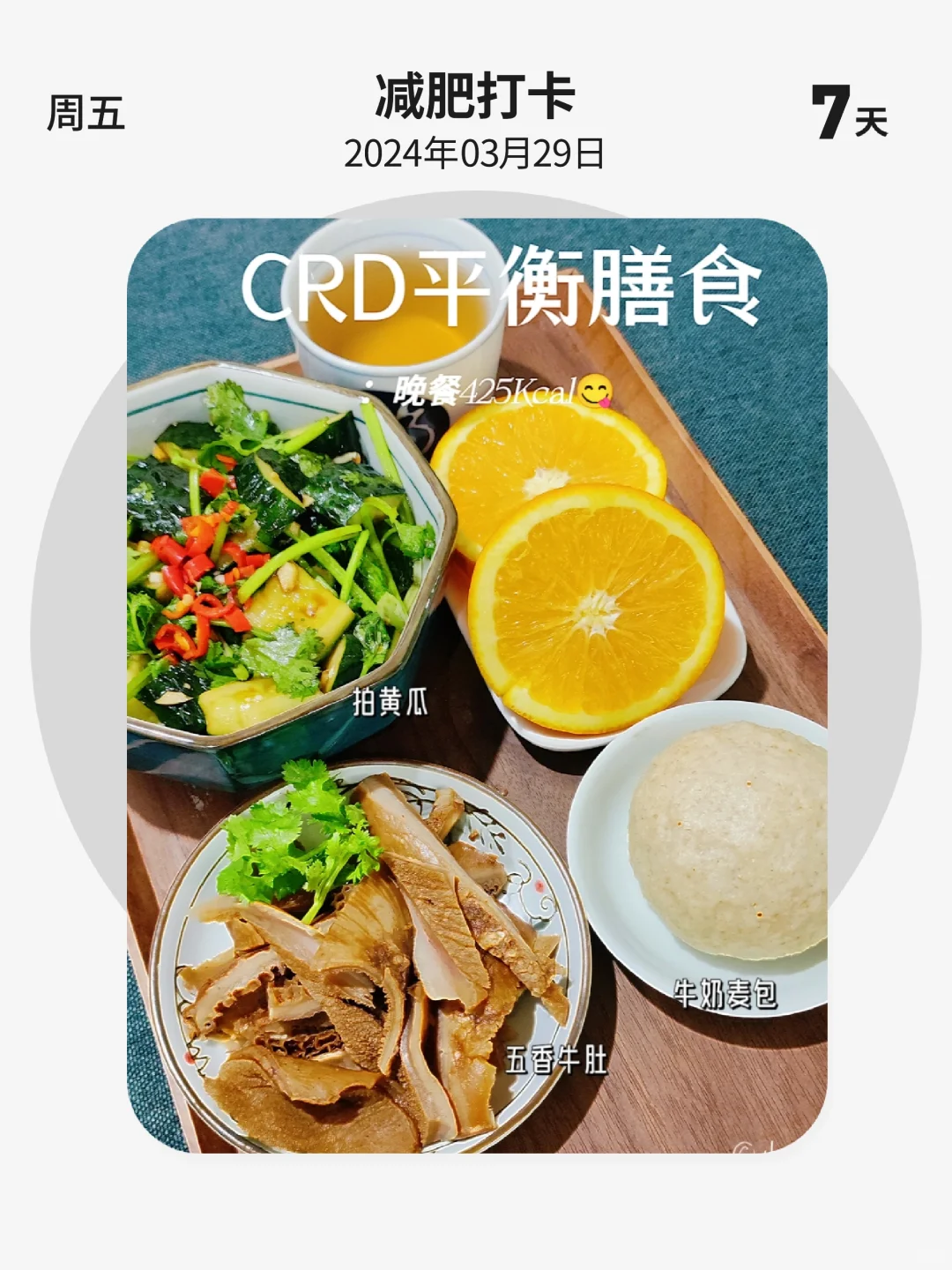 减肥打卡 | 第 7 天，CRD平衡膳食