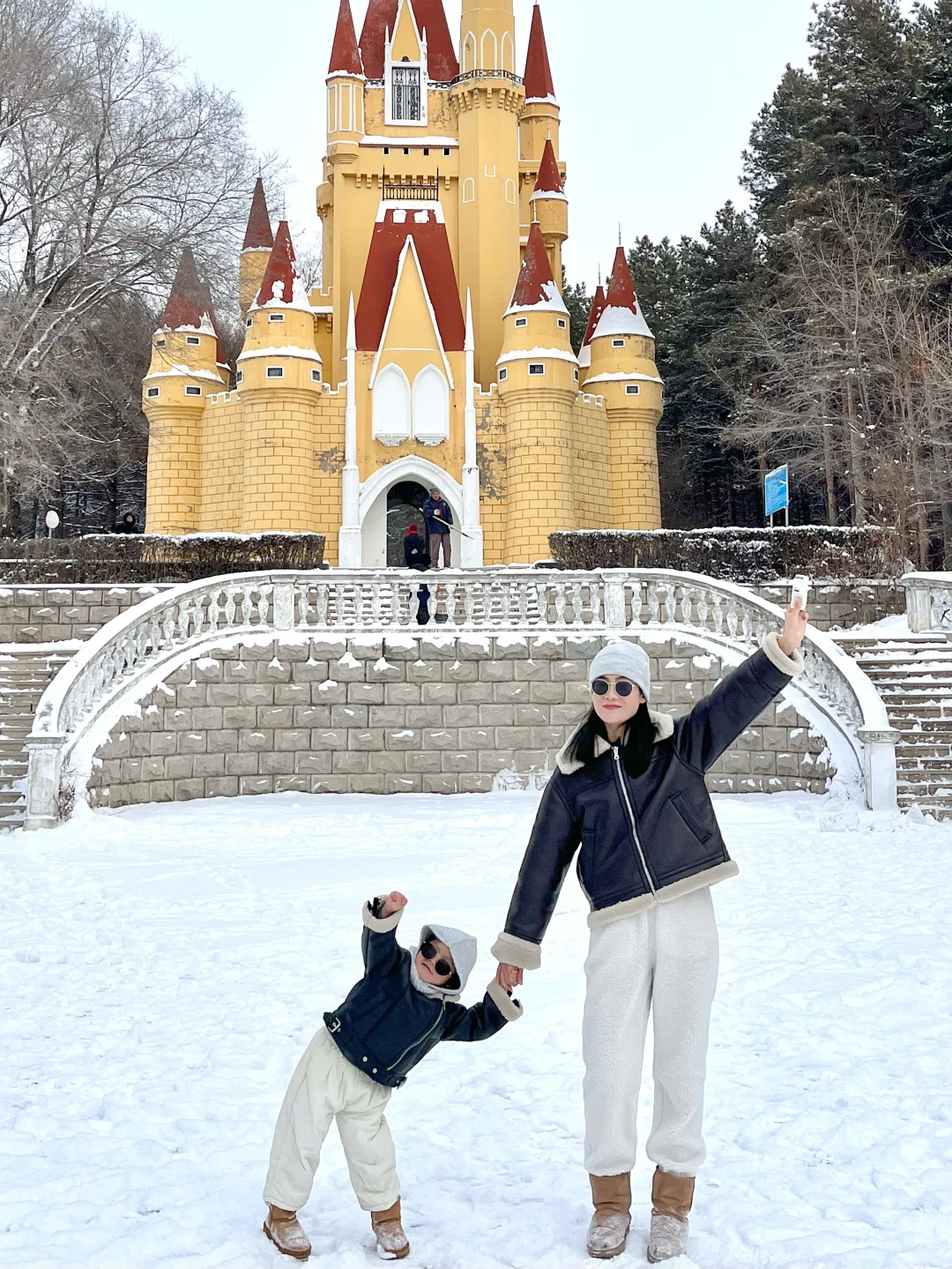 哈尔滨冬季遛娃❄️下雪啦，来这个北欧公园玩