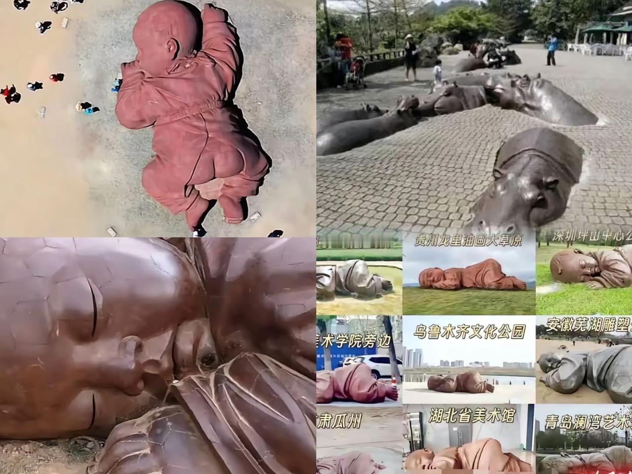 家人们！全网喊着要揪出那些辣眼睛的奇葩雕塑，这事儿我举双手双脚赞成！现在逛个广场