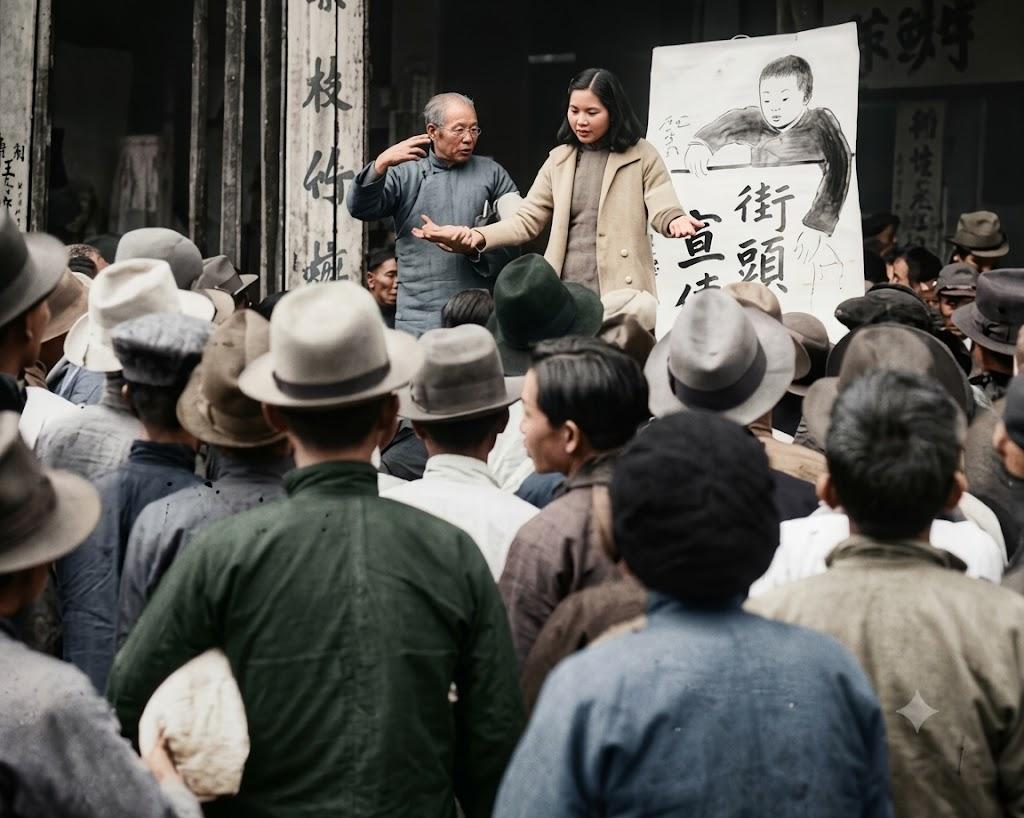 1938年10月，广州沦陷之后，“广州治安维持会”两名臭名昭著的汉奸女干部梁馨兰