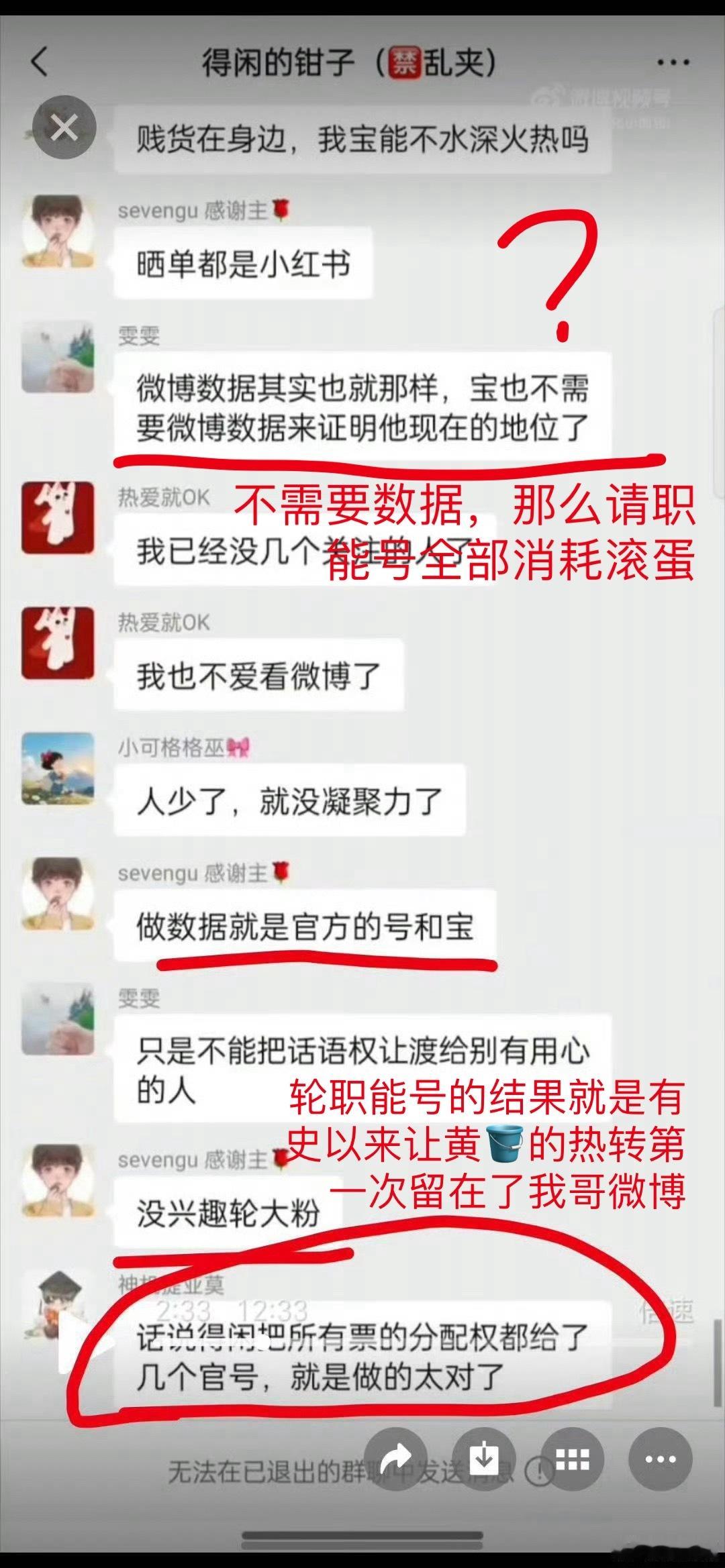 老工、哥哥🥹看到了吗？职能号网宣拉群洗脑让你的粉丝们全部躺平不给你做数据不给你