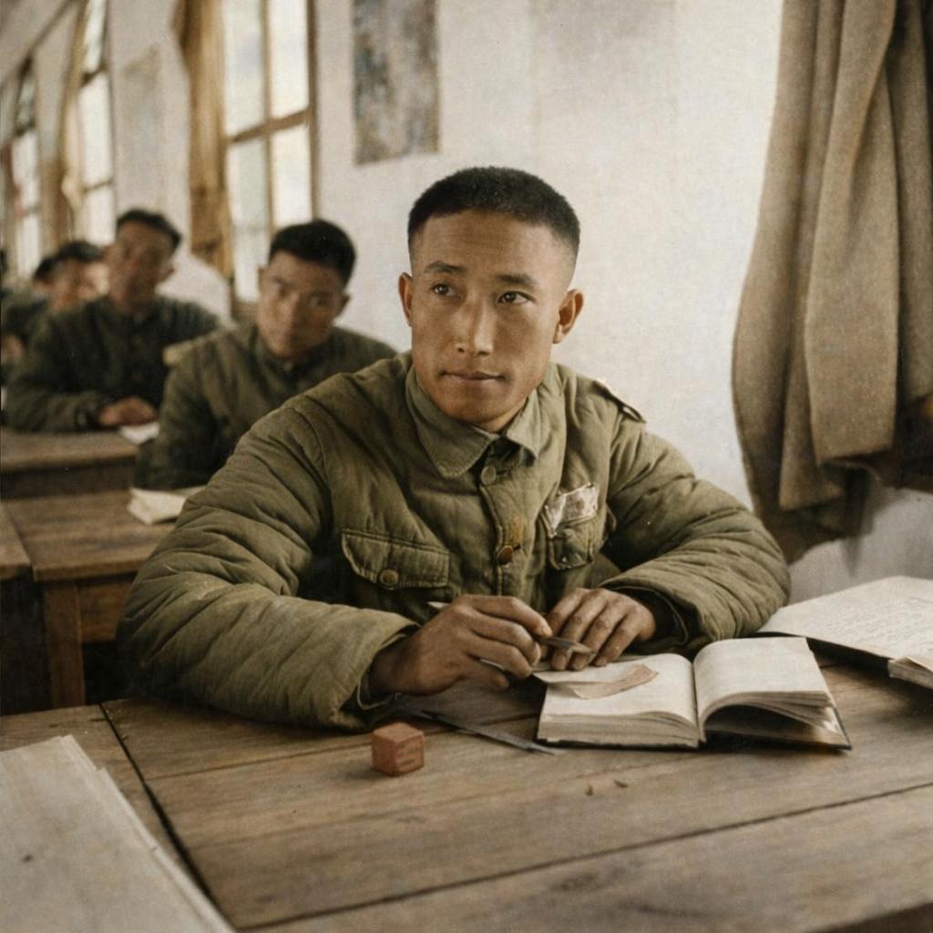 该照片为1945年3月黄埔军校“云南昆明分校”第五分校课堂中的真实照片...