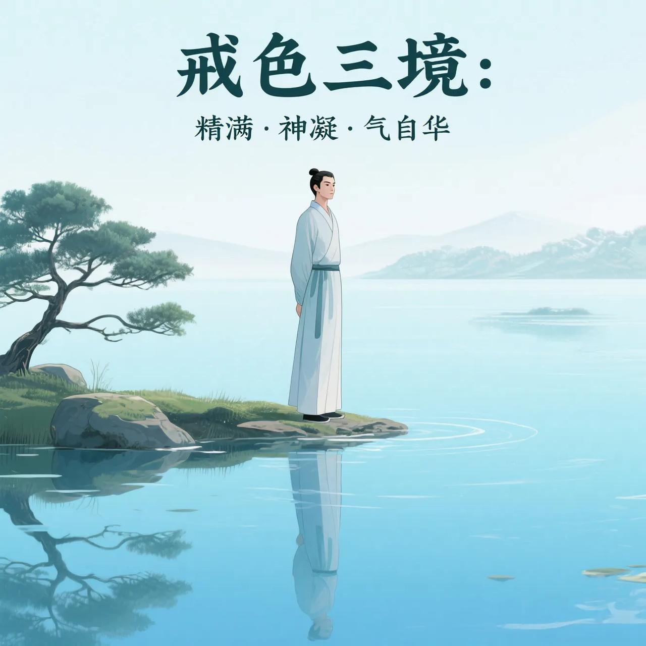 戒色三境：精满·神凝·气自华  
一境：形骸焕新
肾精如灯油，戒色即添芯——  