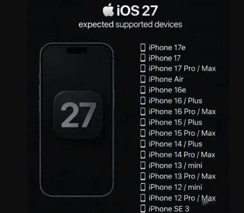 【iOS27下周发布 ：这些老机型无缘升级】苹果部分老机型无缘iOS27 6月9