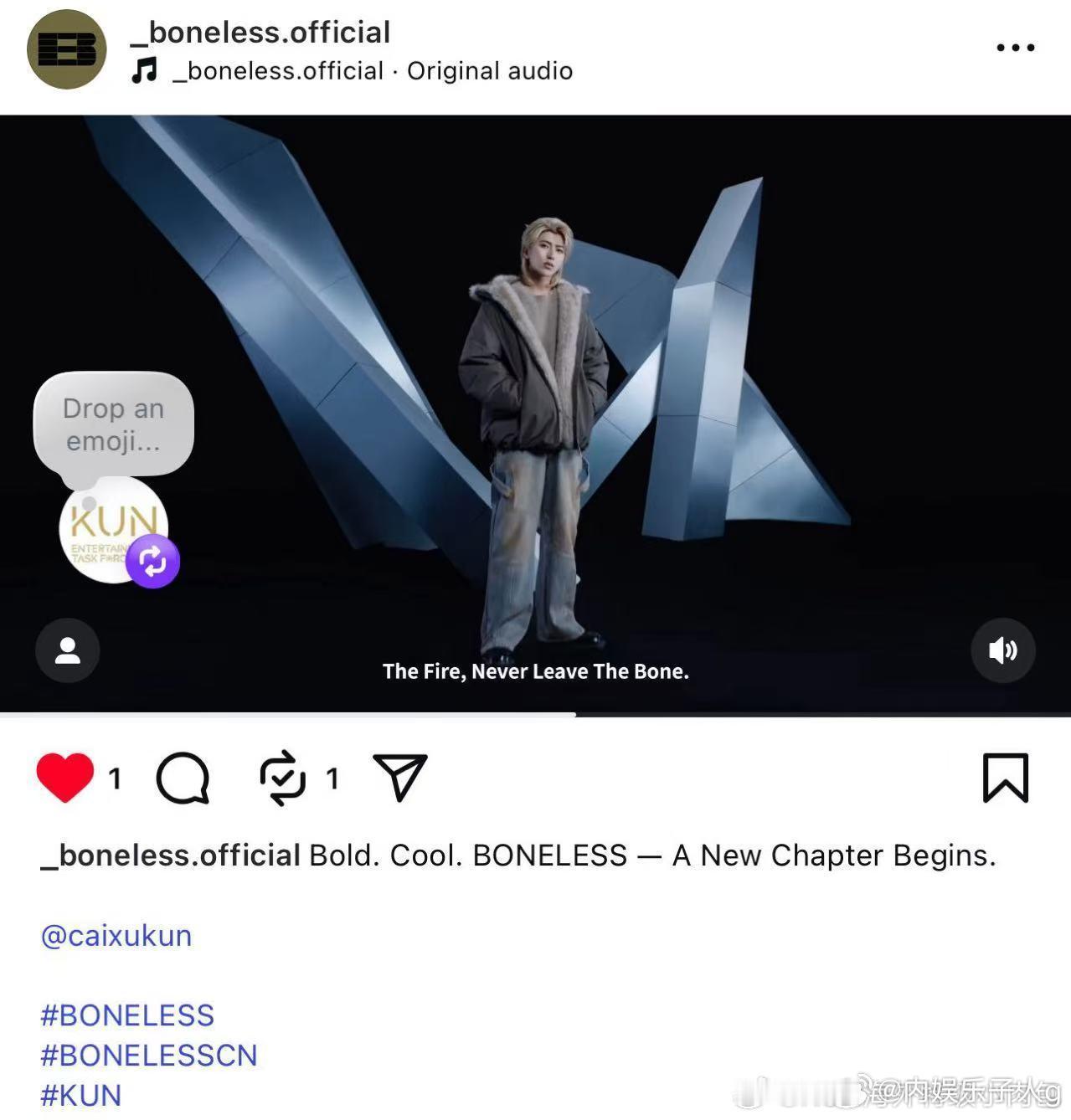 蔡徐坤Boneless全球代言人恭喜蔡徐坤成为BONELESS品牌全球代言人！外