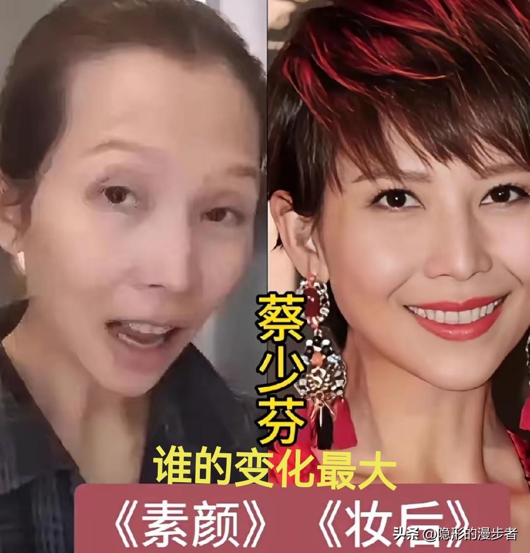 港风女神素颜PK妆后，骨相美人一目了然。
盘点周慧敏、陈慧琳、舒淇、李若彤、蔡少