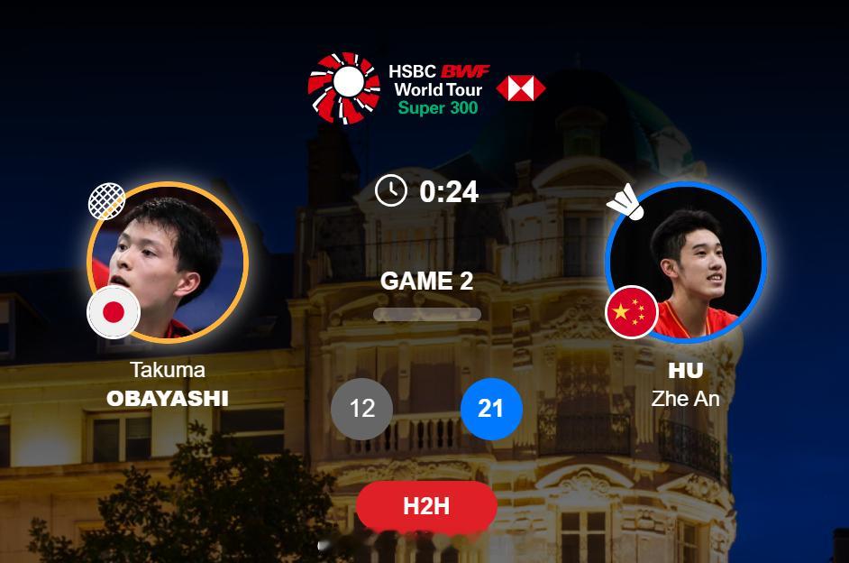 男单 资格赛 大林拓真 12-21 胡哲安2026年奥尔良羽毛球大师赛