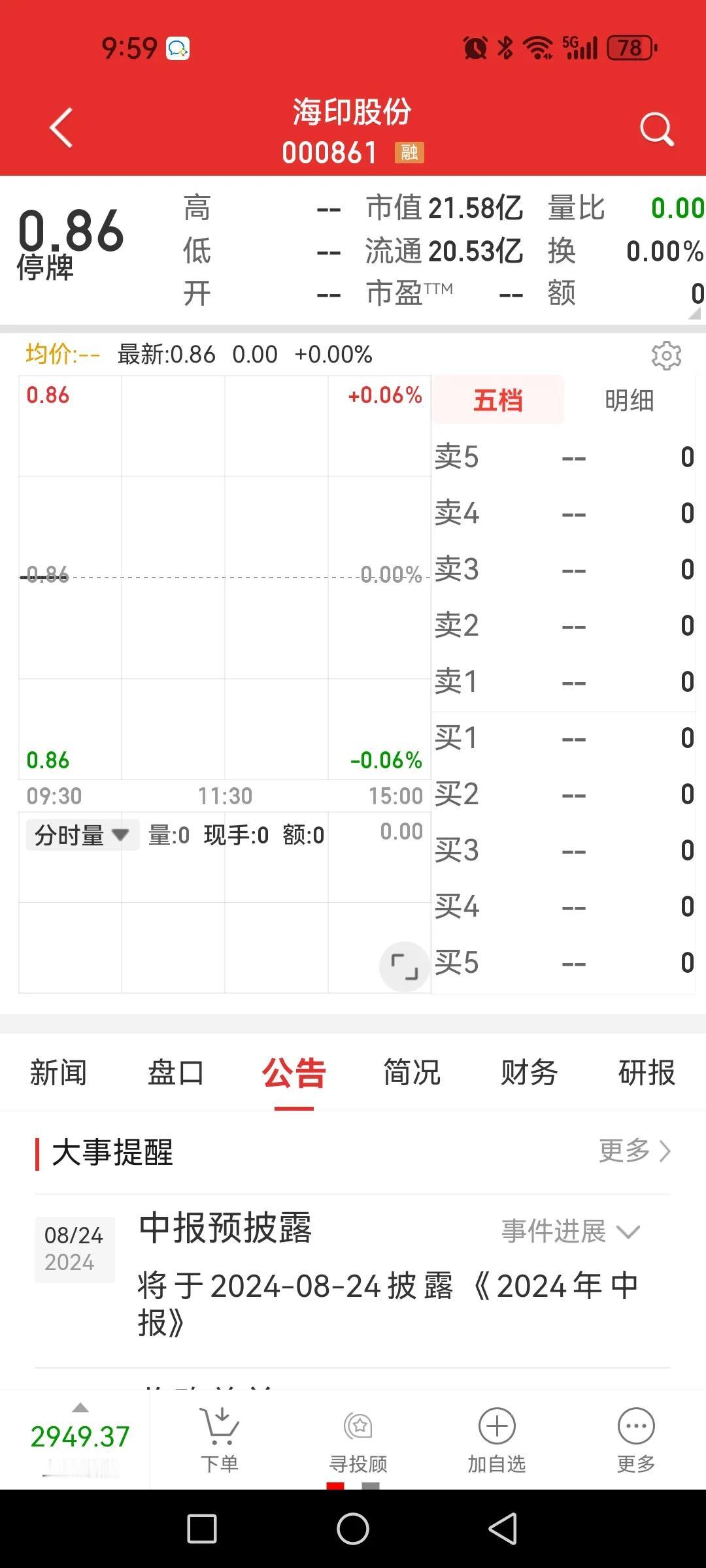 海印股份，自救停牌，生机出现？

在股价处于一元以下的第十八个交易日停牌了，原因