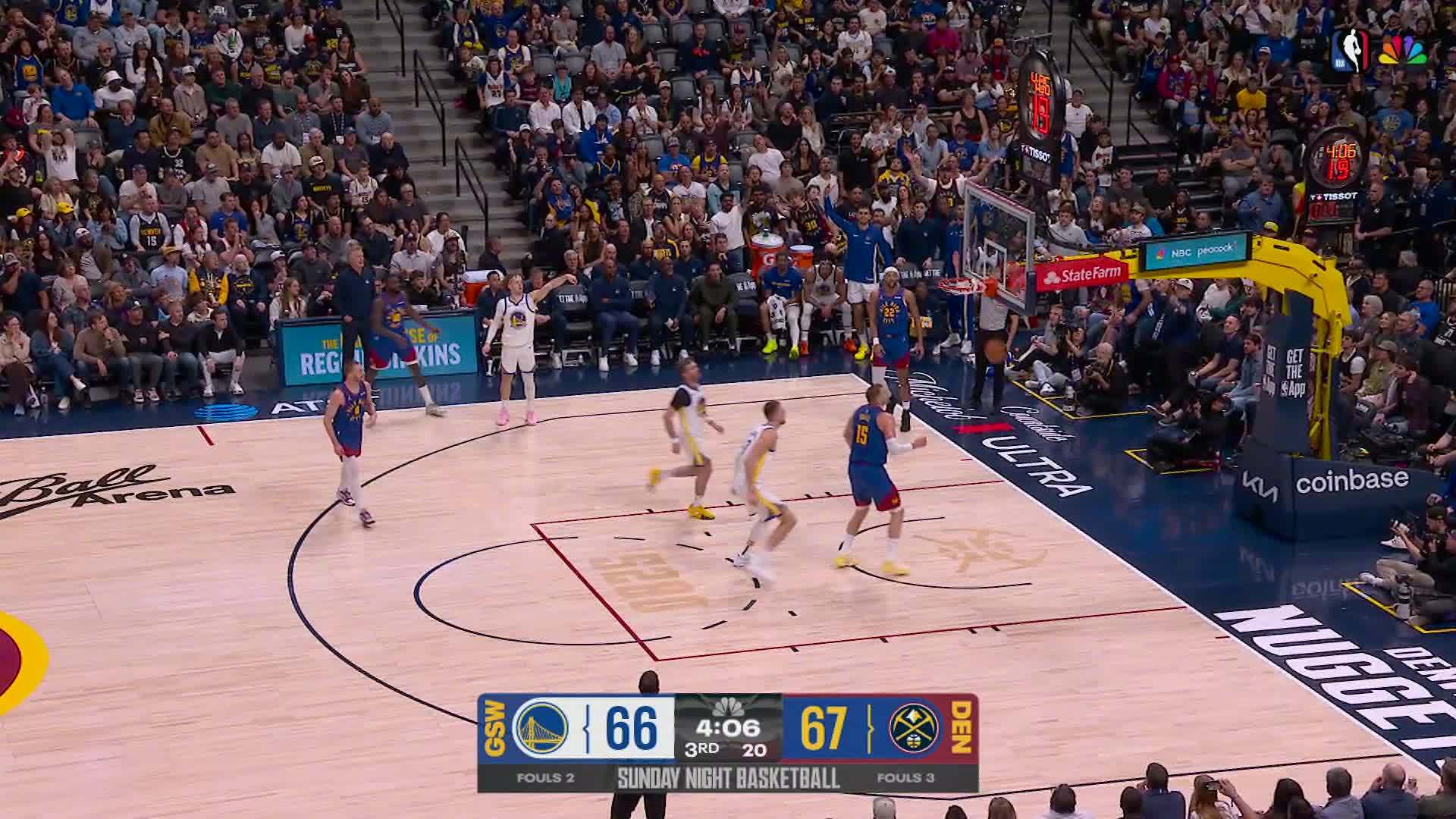 波奇姆斯基三分命中！勇士vs掘金