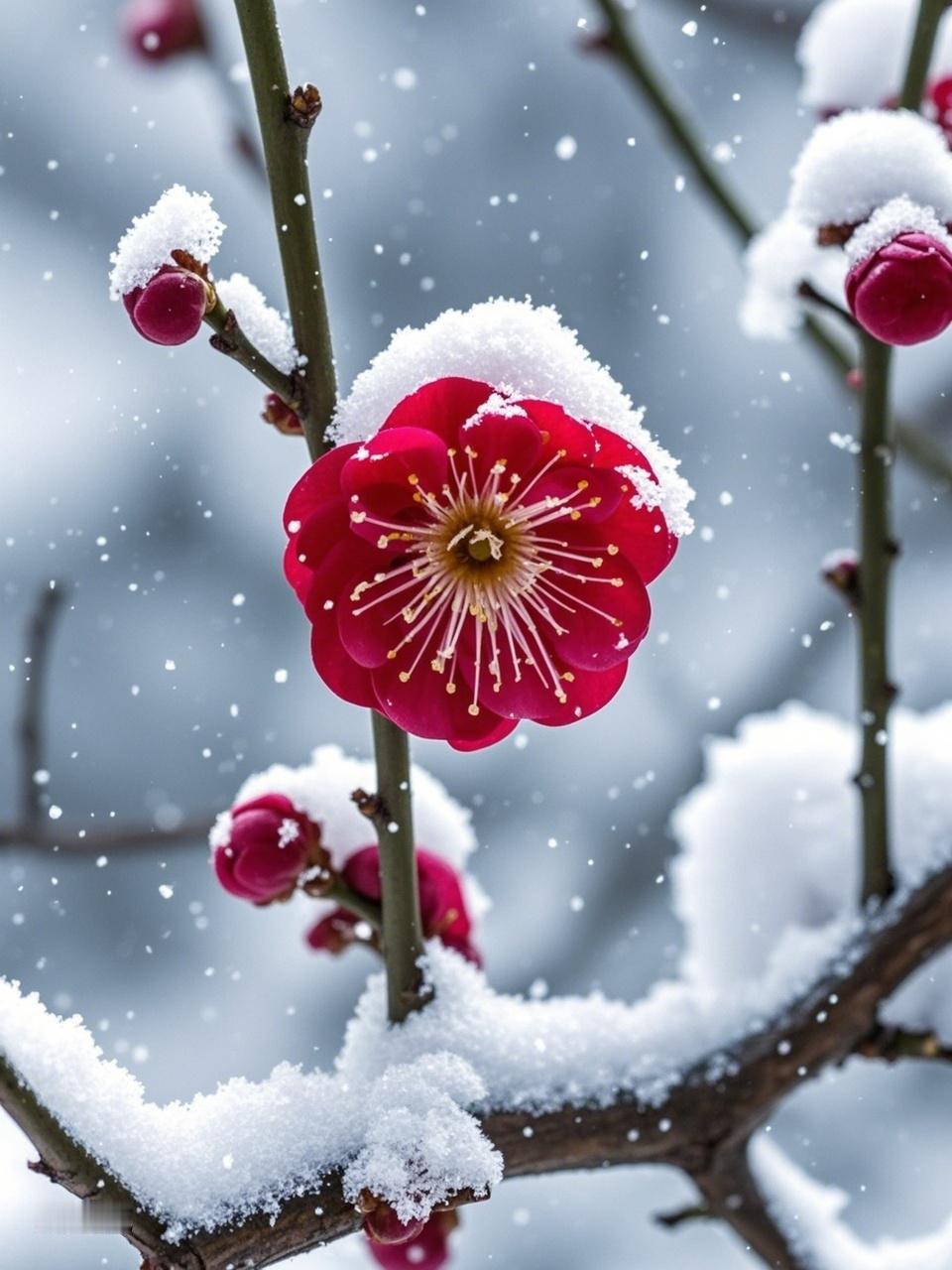 青竹枝枝秀，红梅朵朵香。