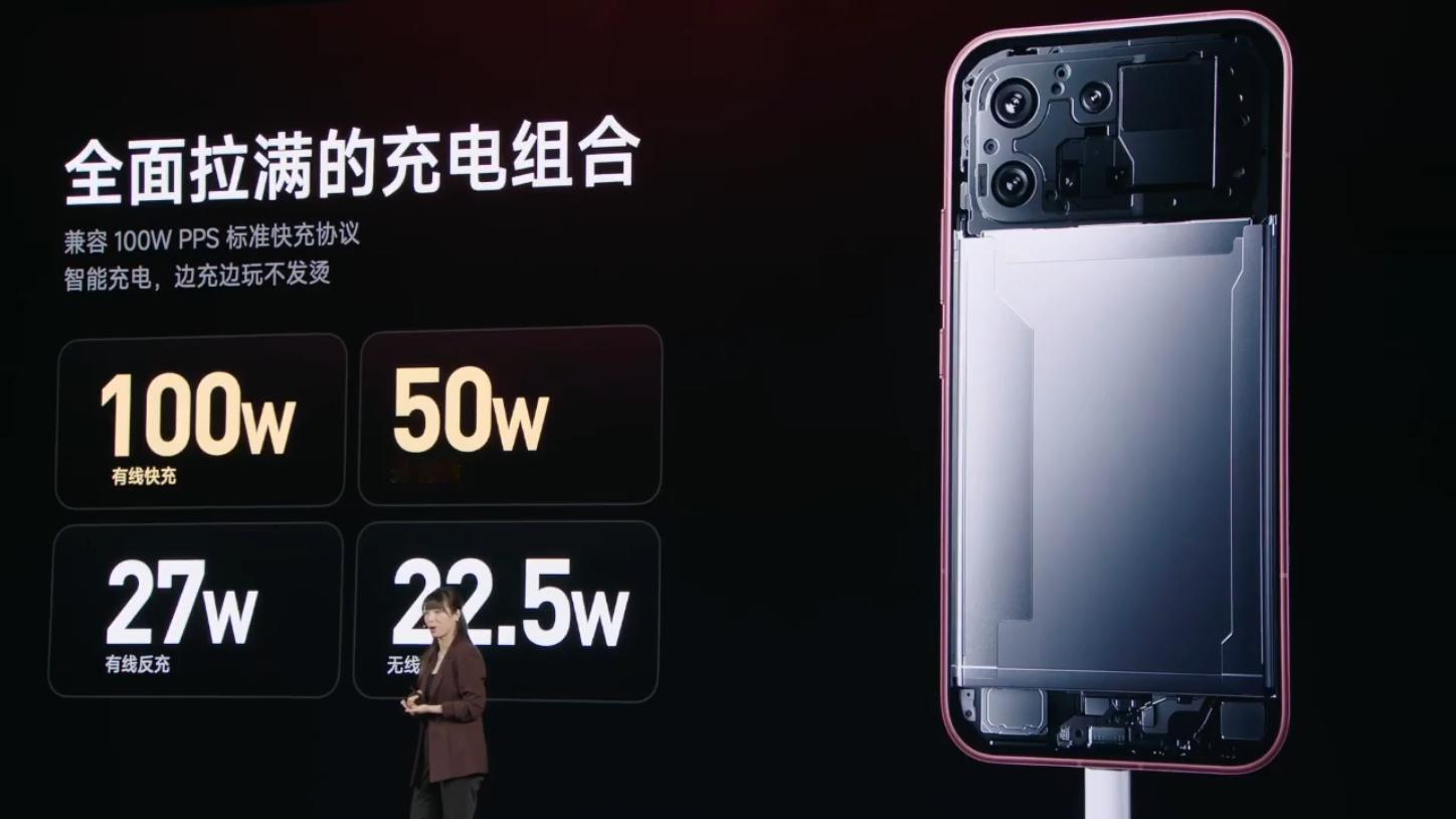 红米 K100 Pro 电池容量 8500mAh, 能量密度 945Wh/L。而