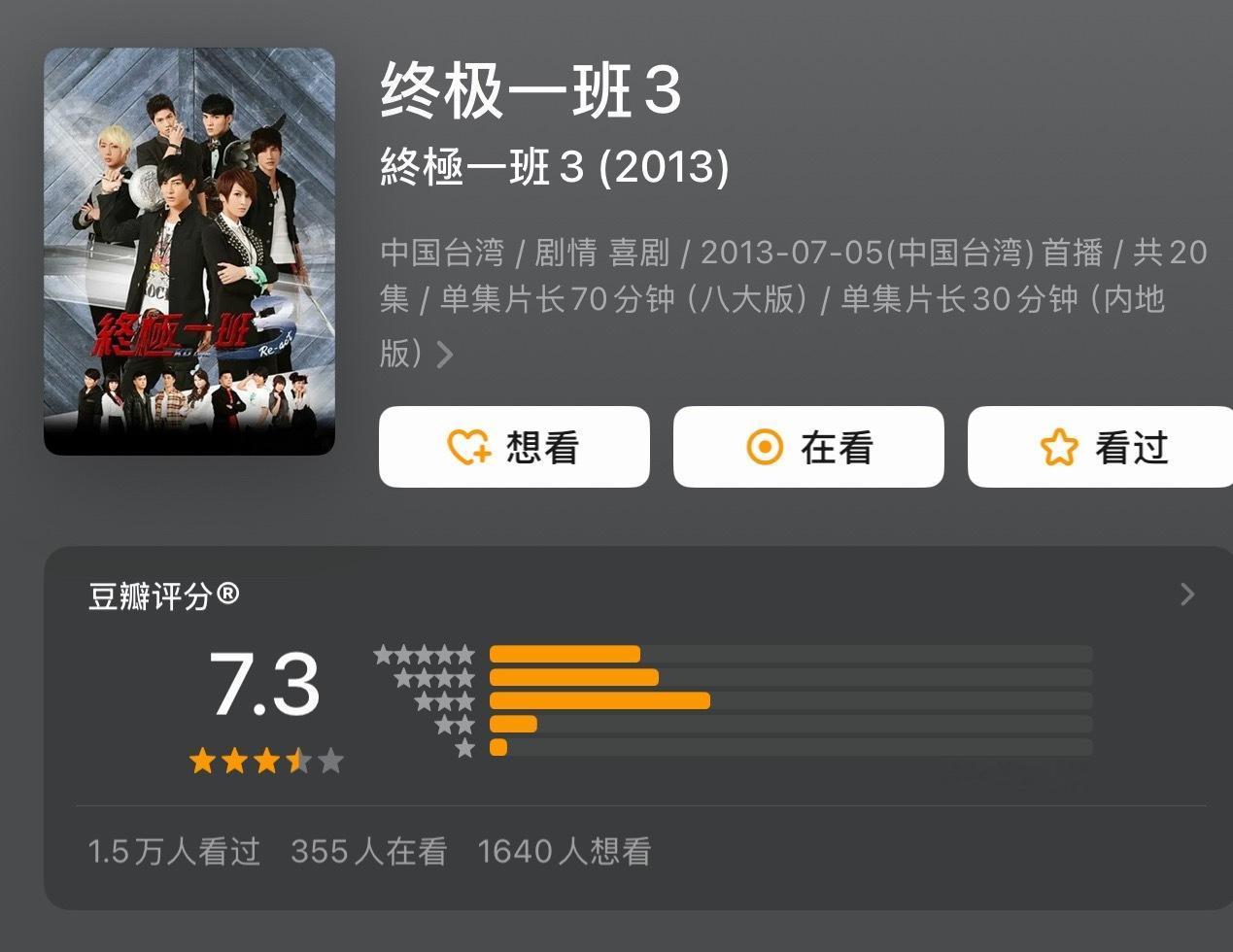 我想问下曾沛慈那版终极一班当年真的很火吗，为啥看某瓣上评分的人这么少，我只对汪东