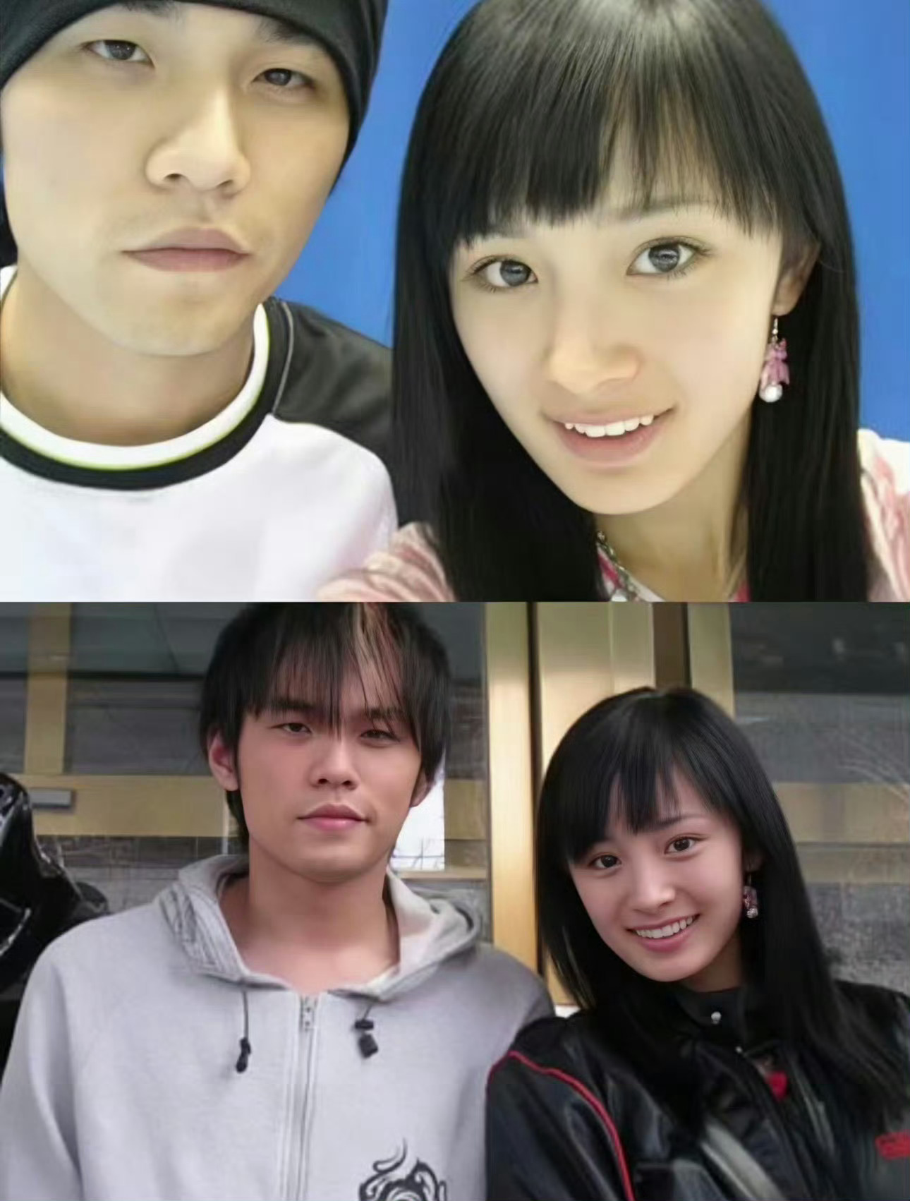 杨幂和 周杰伦同框照是2004年，当时俩人合作拍动感地带的广告。还记得大幂幂那句