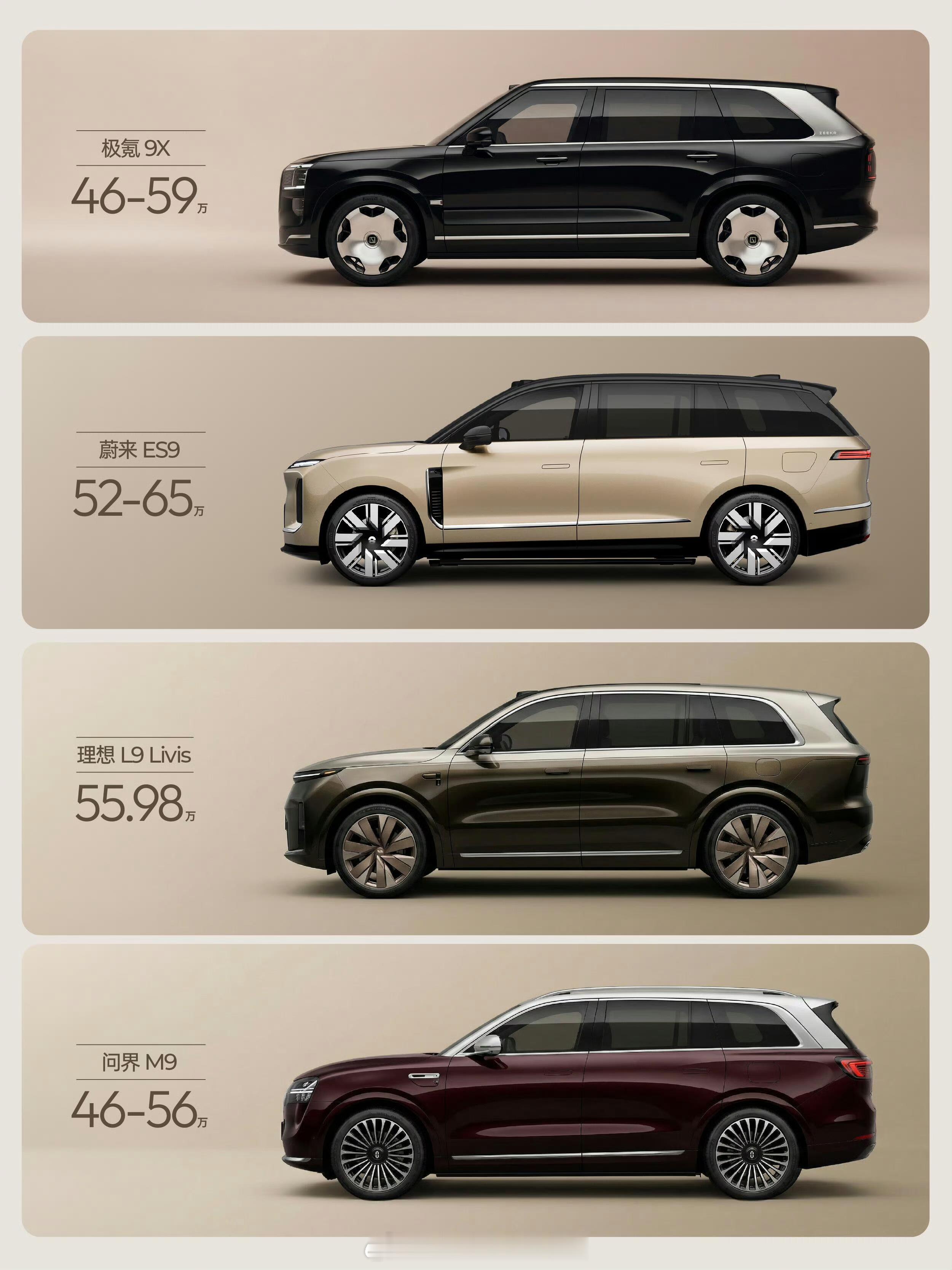 目前众多的9系大六座旗舰SUV，也就这4台能看吧！各有各的调性和受众…… 
