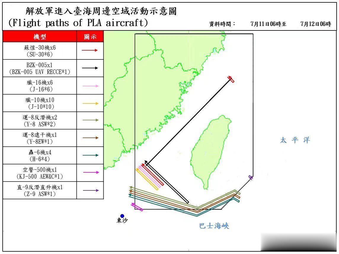 昨天台岛周边很热闹啊，根据台湾省有关部门的最新通告，截至今天早6点的24小时内，